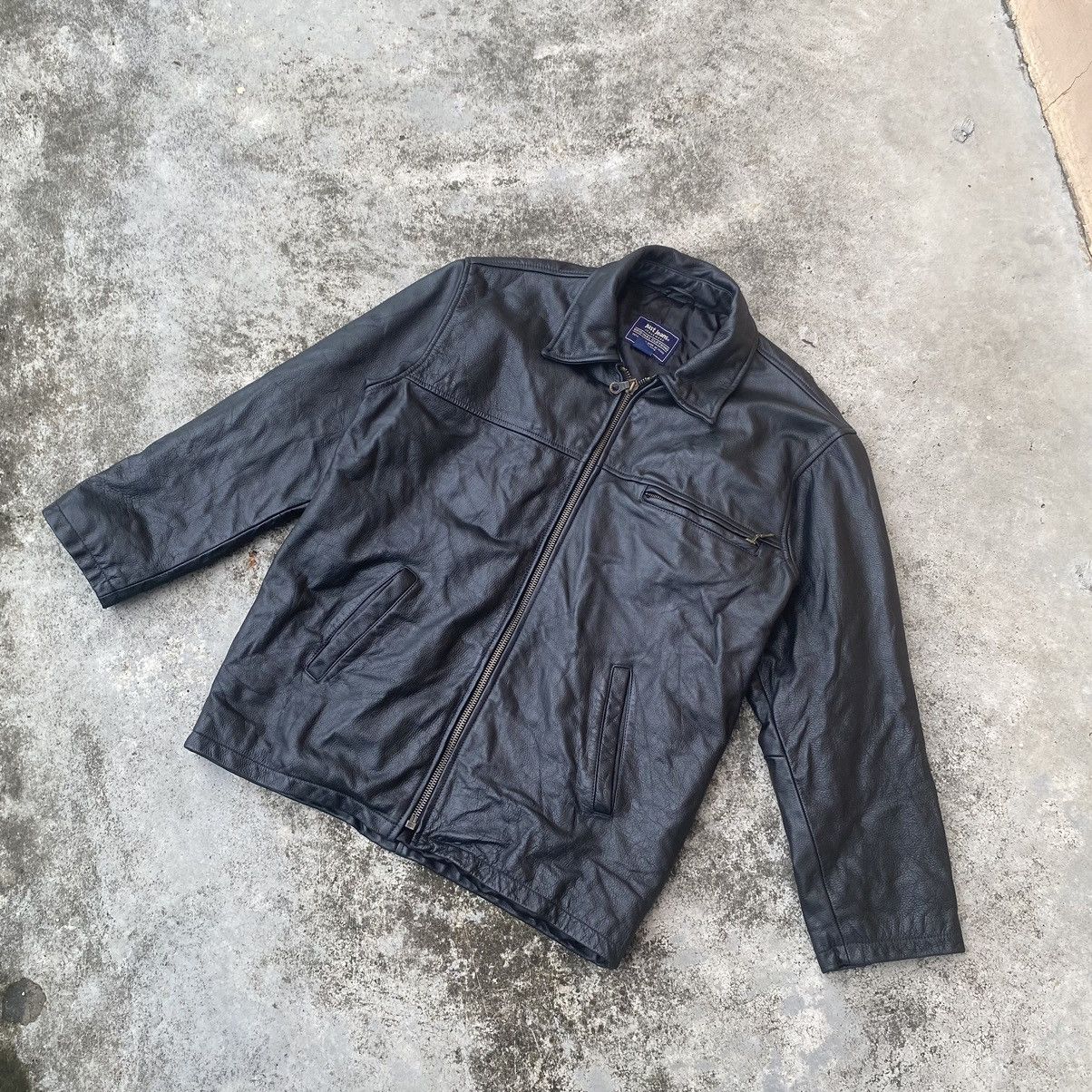 Vintage Just Jeans Zipper Genuine Leather Jacket