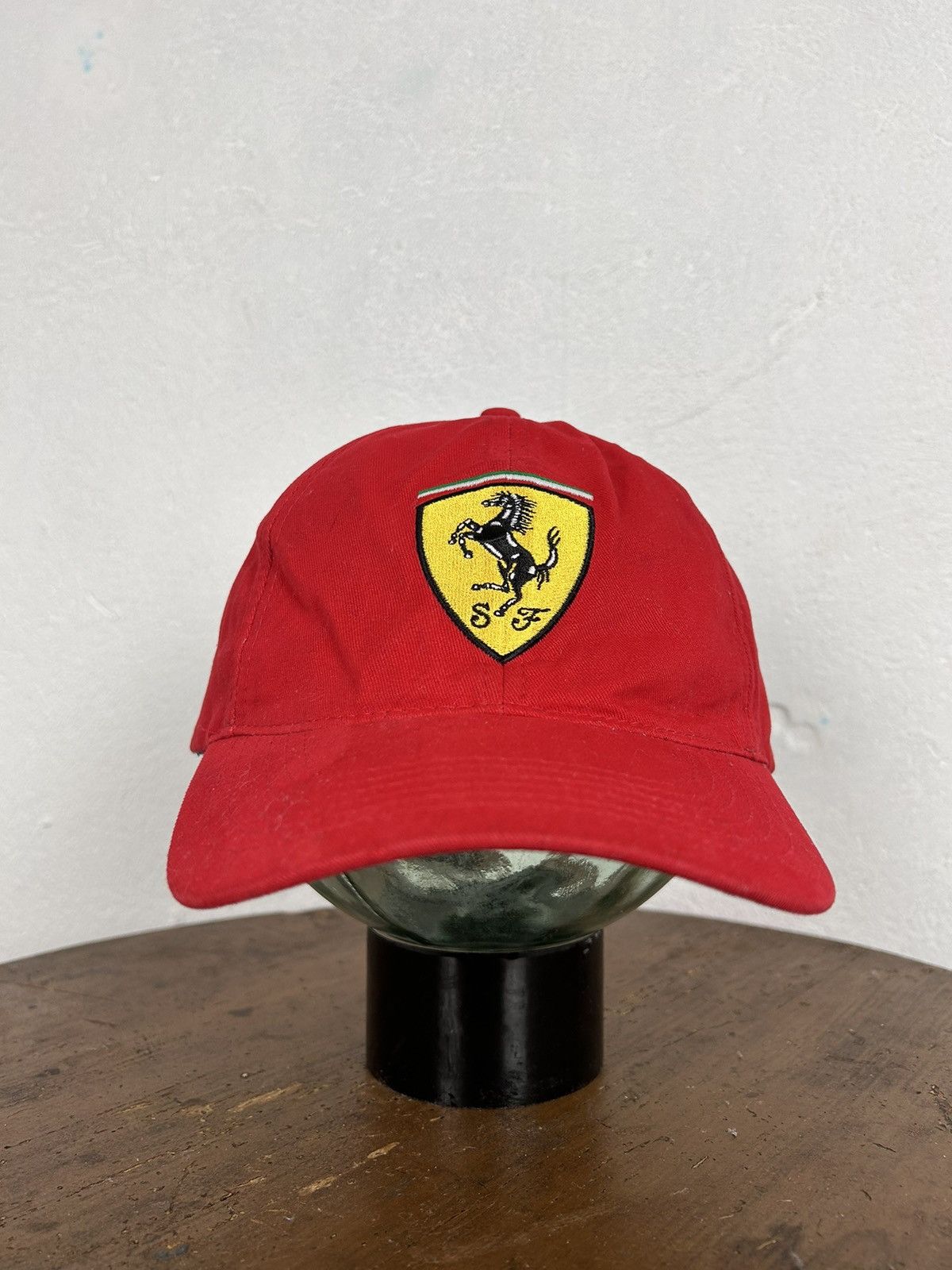 Ferrari 00s Vintage Ferrari Shell Embroidered Logo Cap In Red | Grailed