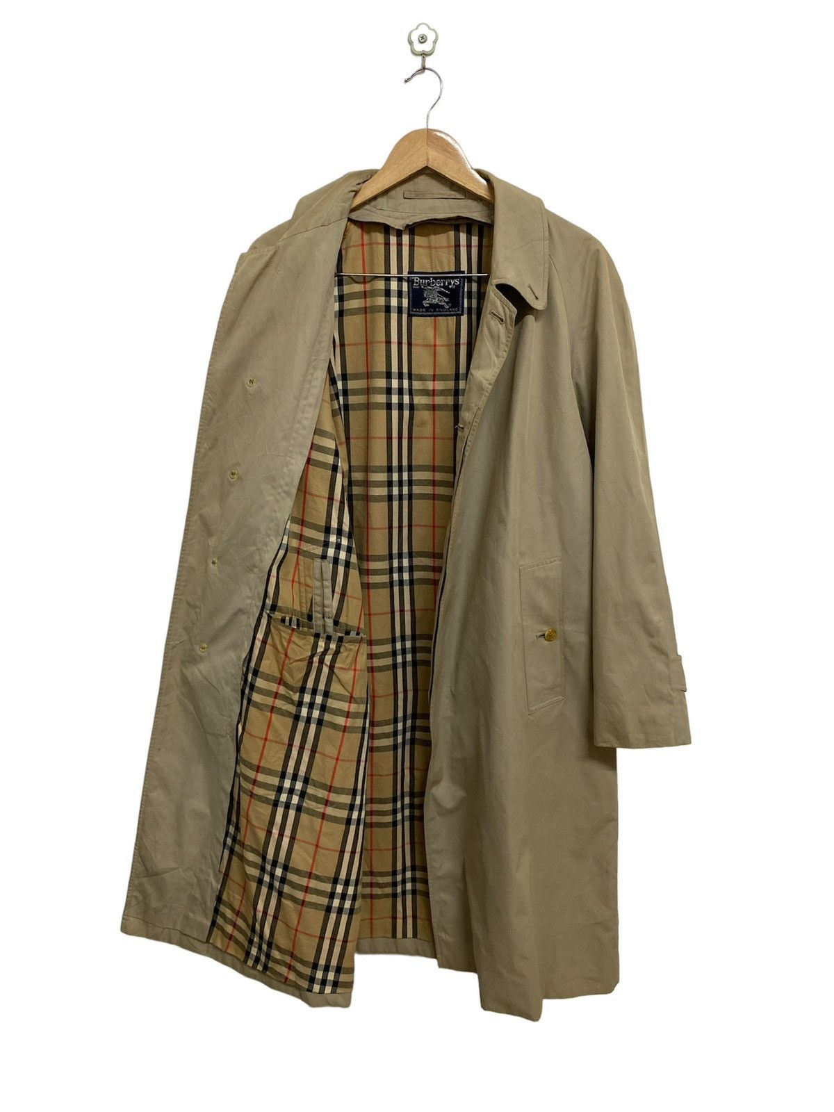 Vintage Burberry Nova Check Made in England Trench Coat