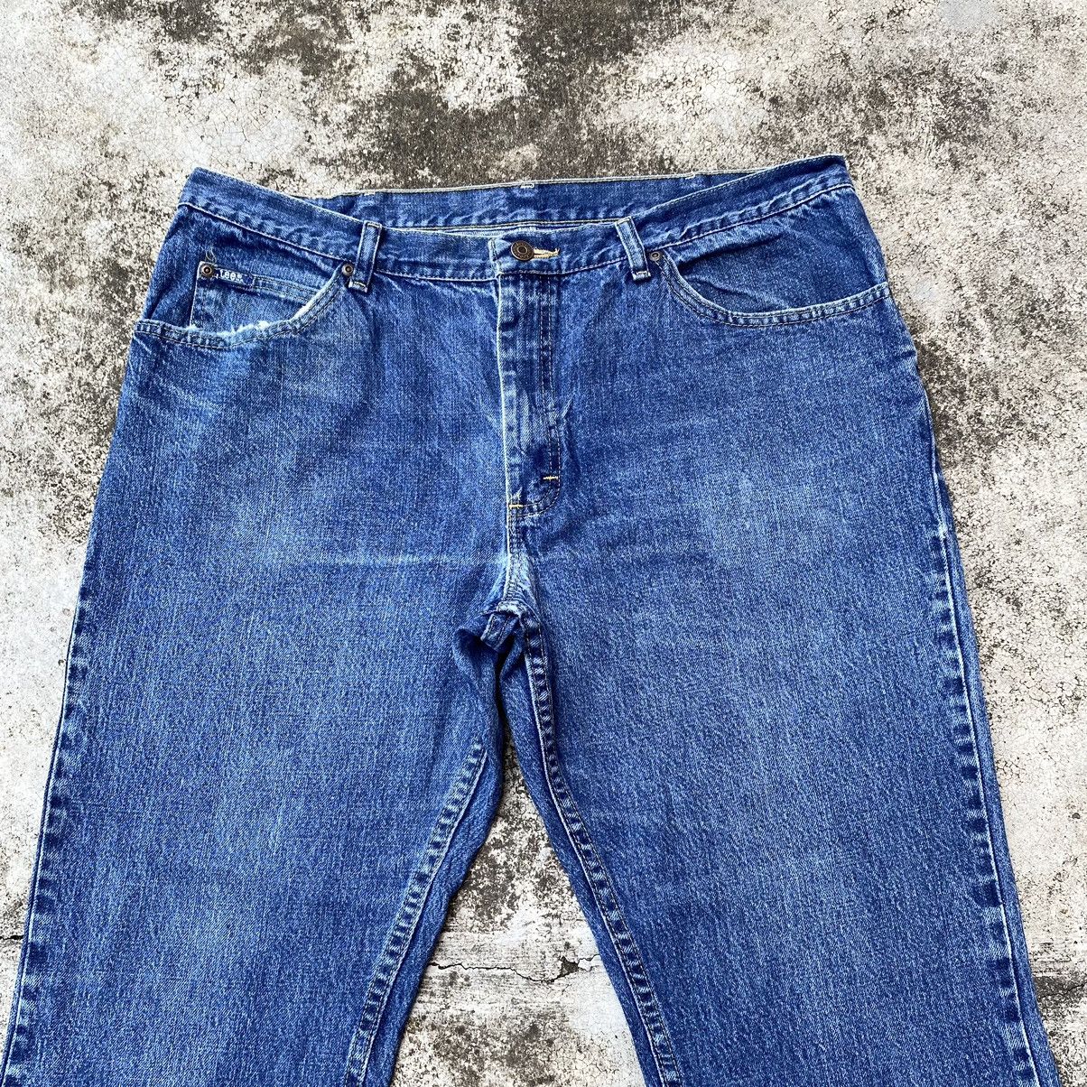 Jean × Lee × Vintage Gcw23🔥Vintage Lee Big Size Distressed Jeans 39x29 Size US 38 / EU 54 - 4 Thumbnail