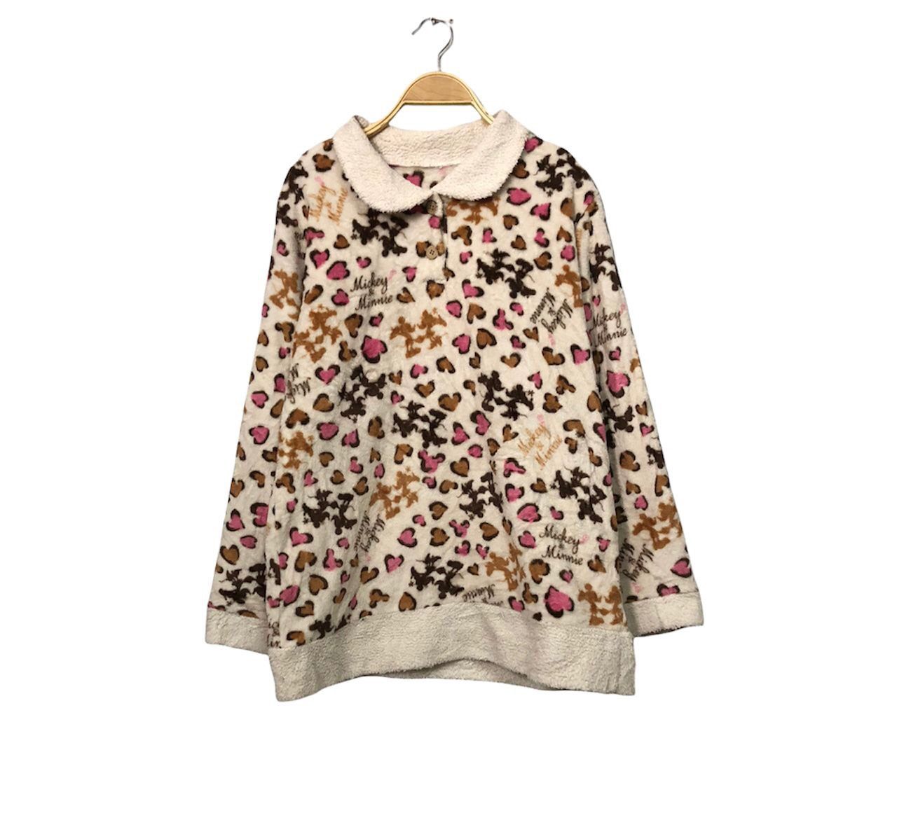 Japanese Brand Vintage Unbranded Mickey & Minnie Fleece Sweater Sweatshirt Size US M / EU 48-50 / 2 - 1 Thumbnail