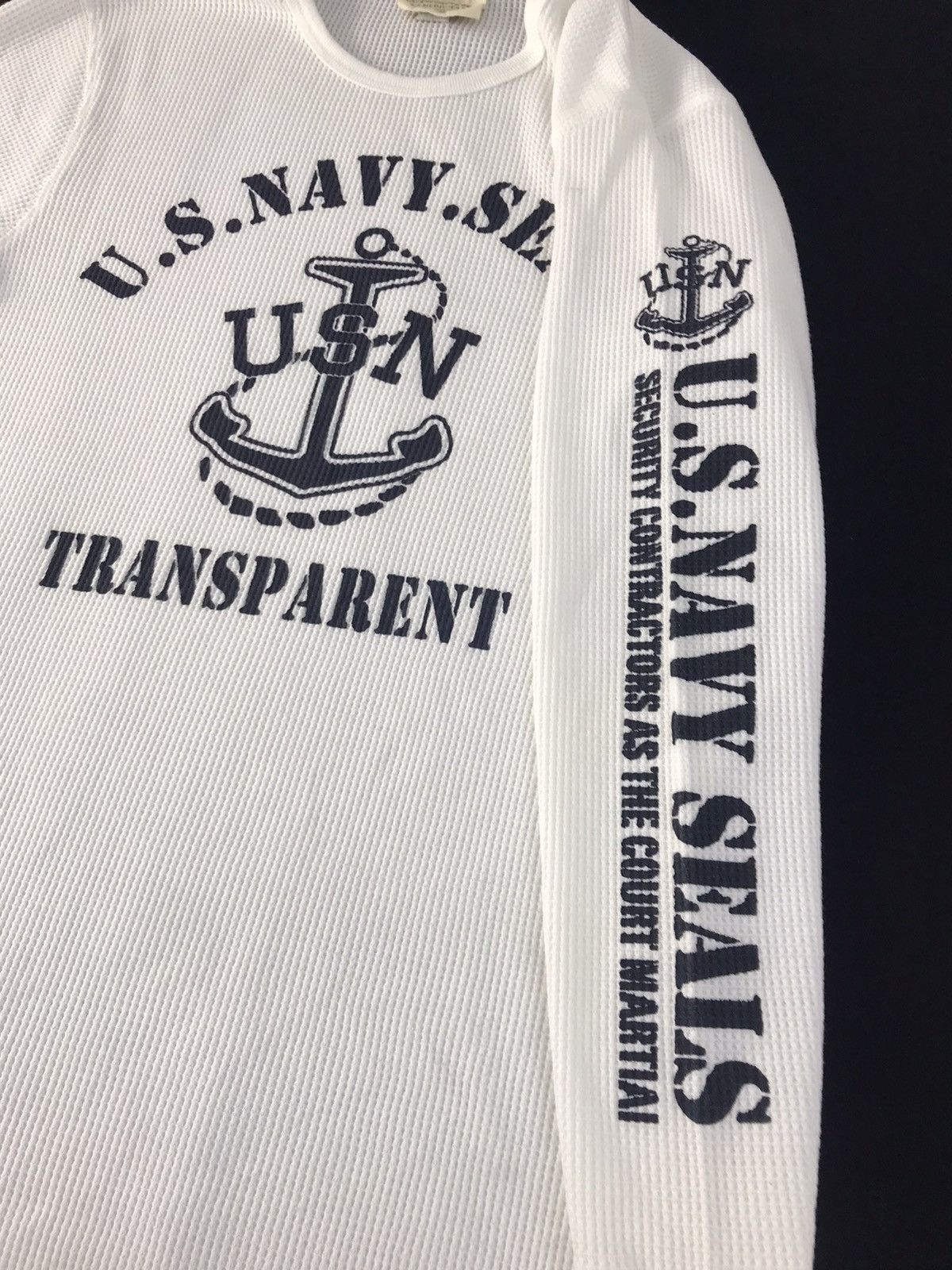 Japanese Brand Beaumere Global Peace US Navy Seals USN Side Tape Tee K2215j Size S / US 4 / IT 40 - 4 Thumbnail