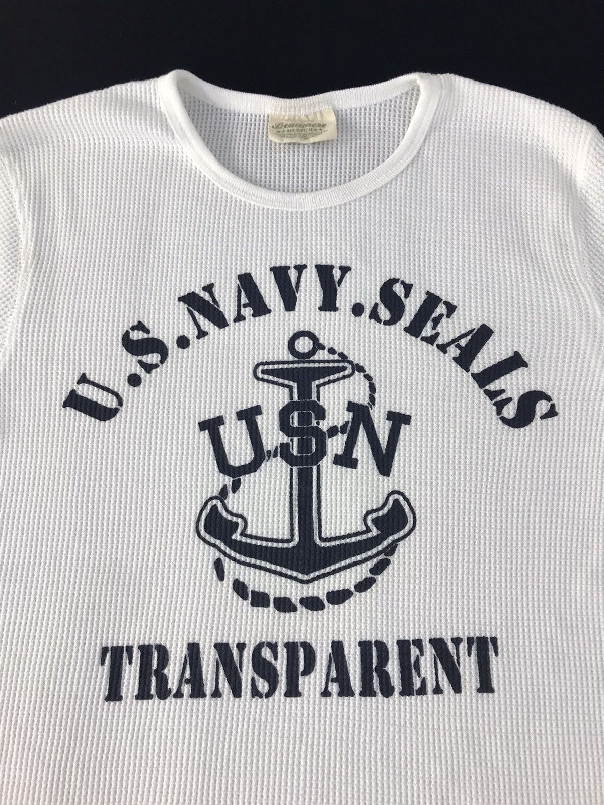 Japanese Brand Beaumere Global Peace US Navy Seals USN Side Tape Tee K2215j Size S / US 4 / IT 40 - 3 Thumbnail