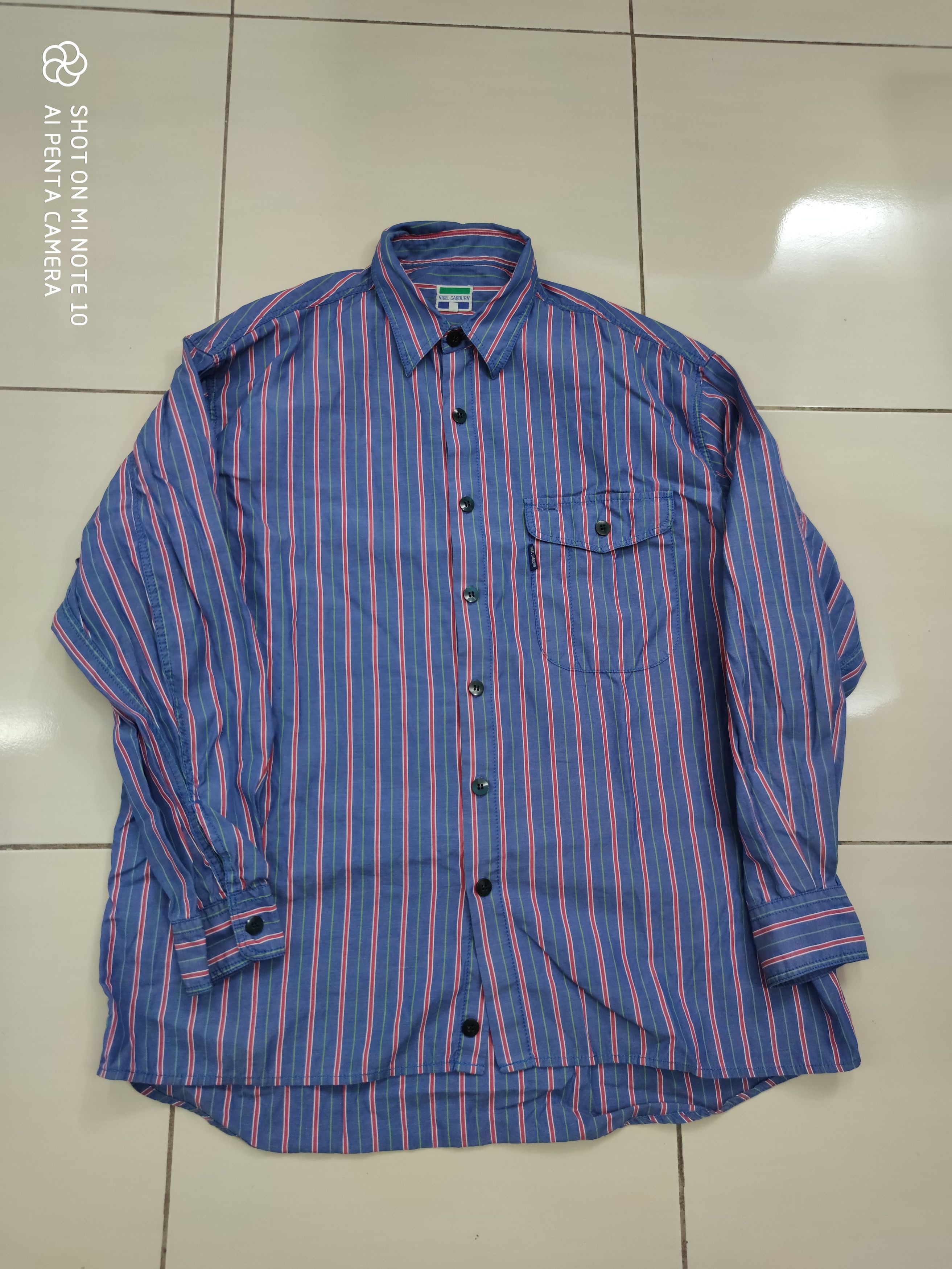 Nigel Cabourn Vintage Nigel Cabourn Long Sleeve Stripe Button Up Shirt Size US M / EU 48-50 / 2 - 4 Thumbnail