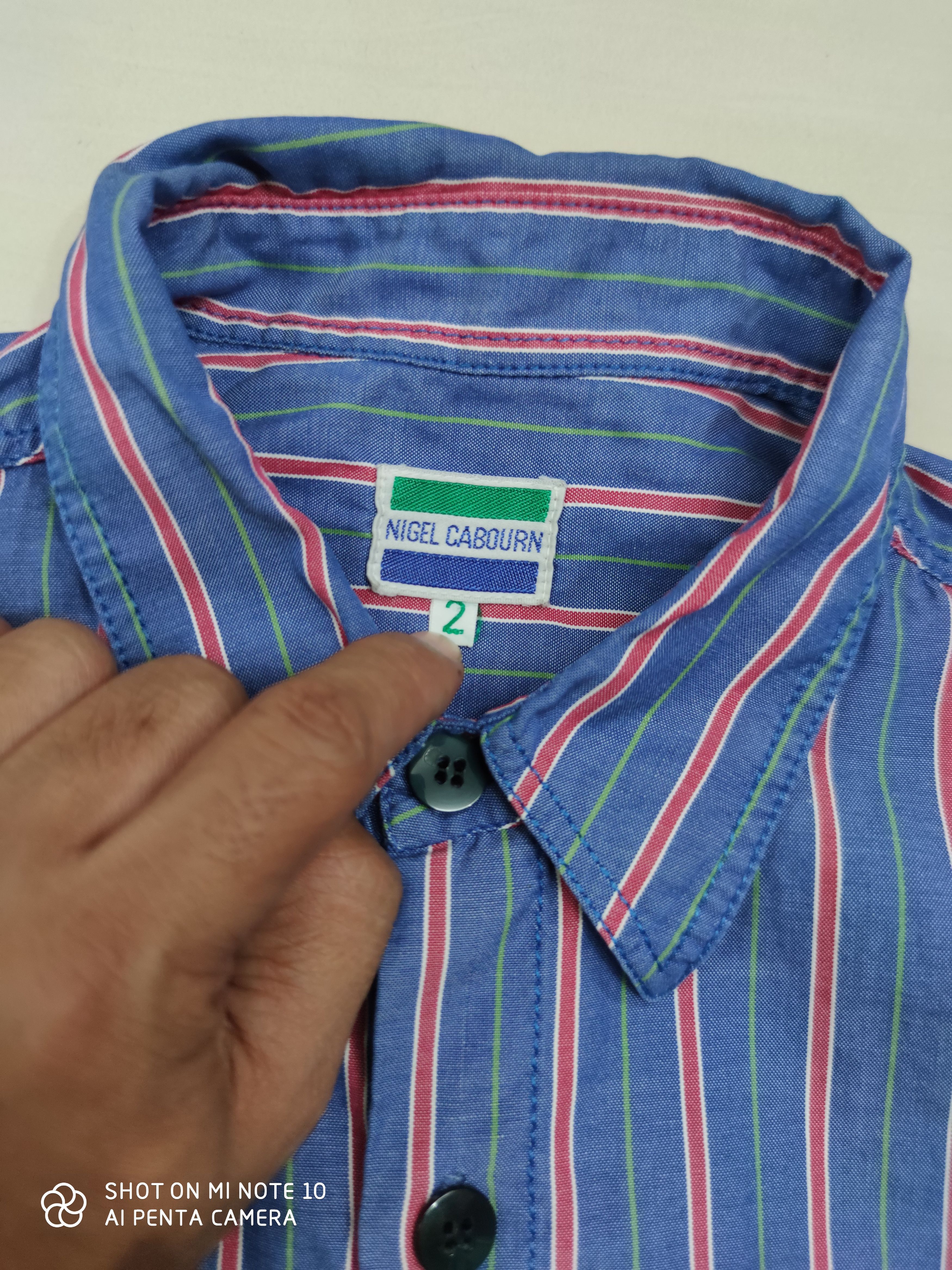 Nigel Cabourn Vintage Nigel Cabourn Long Sleeve Stripe Button Up Shirt Size US M / EU 48-50 / 2 - 5 Thumbnail