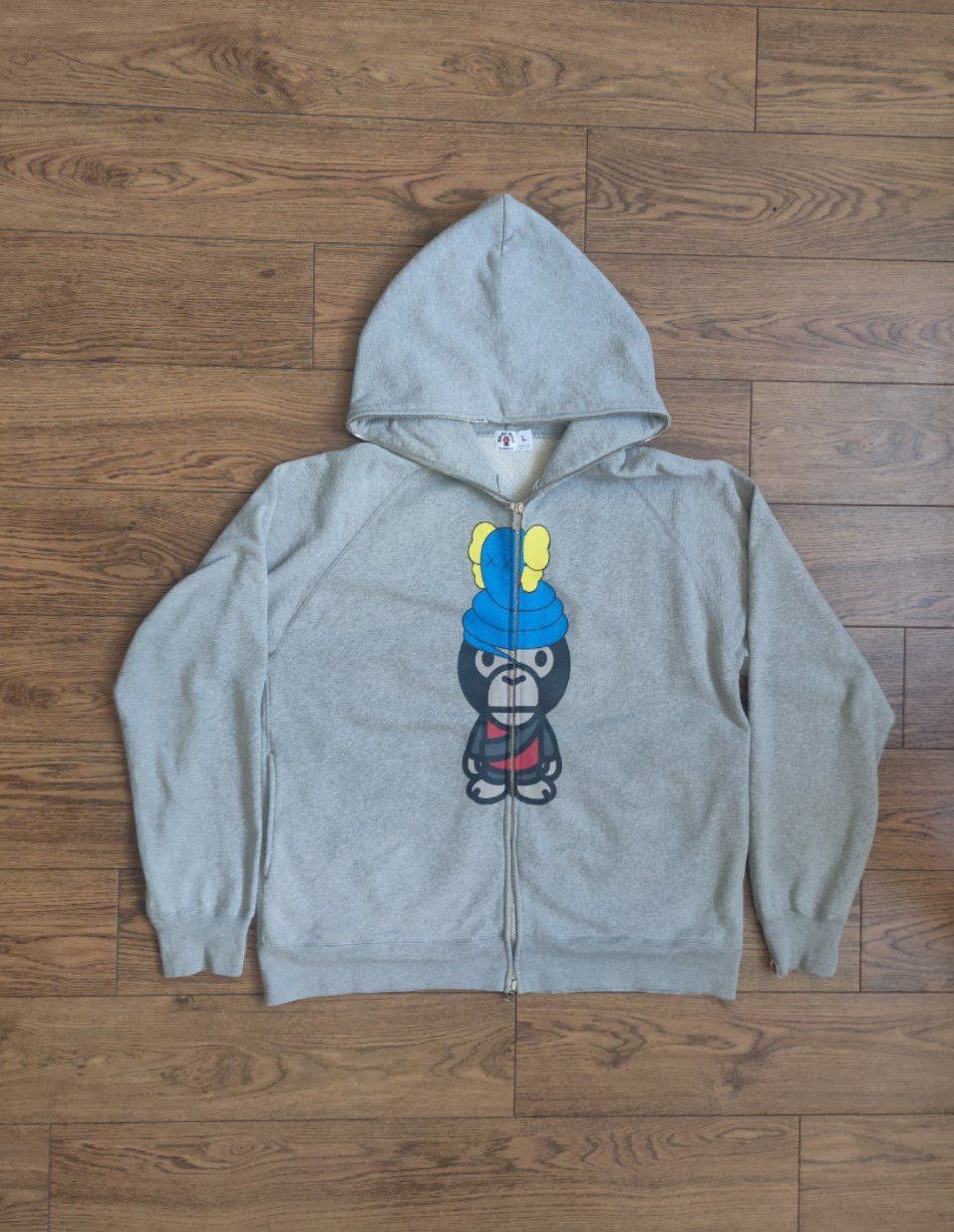 OG Bape x Kaws Bendy Baby Milo Store Full Zip Hoodie