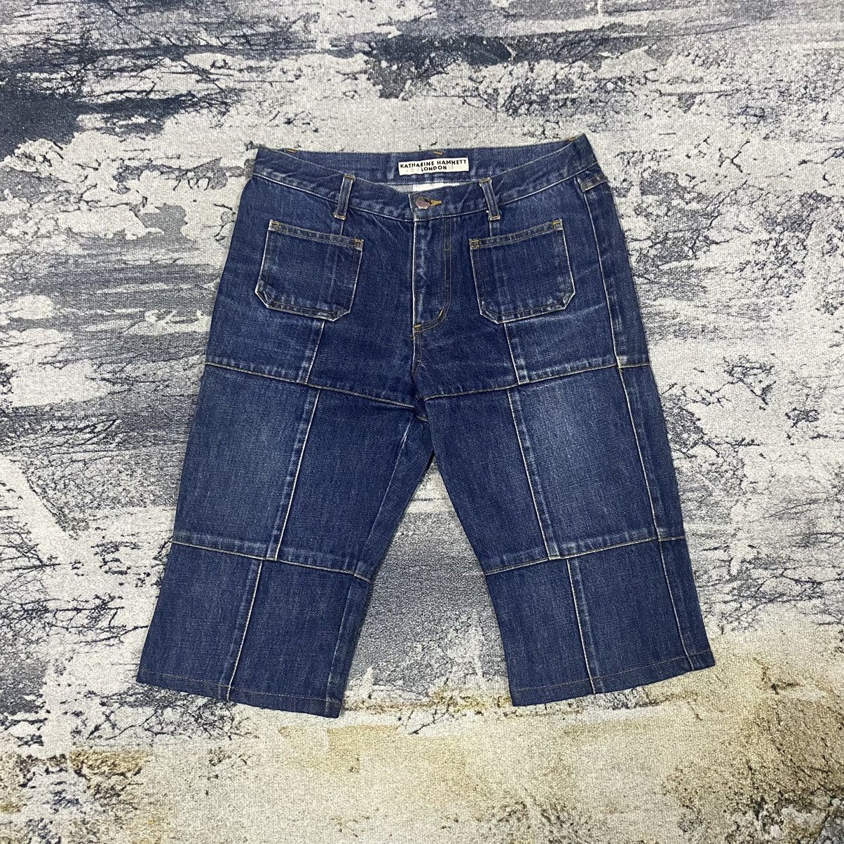 Designer × Katharine Hamnett London Vintage Katharine Hamnett London Checkered Plaid Denim Short Size 28" / US 6 / IT 42 - 1 Thumbnail