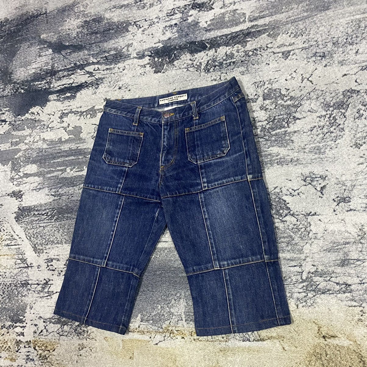 Designer × Katharine Hamnett London Vintage Katharine Hamnett London Checkered Plaid Denim Short Size 28" / US 6 / IT 42 - 3 Thumbnail