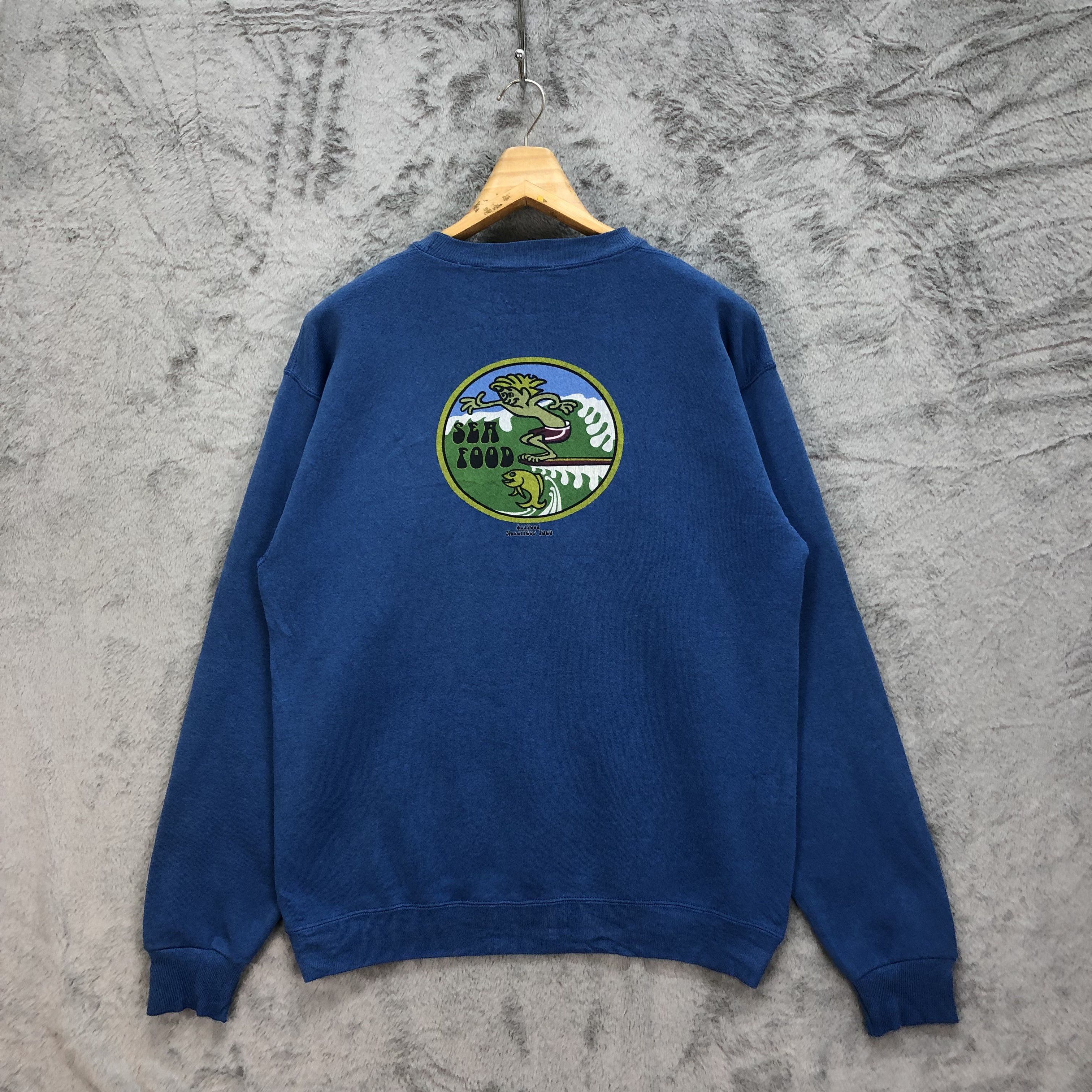True Vintage SEAFOOD NOSERIDER BOARDWEAR Sweatshirt #5036-26