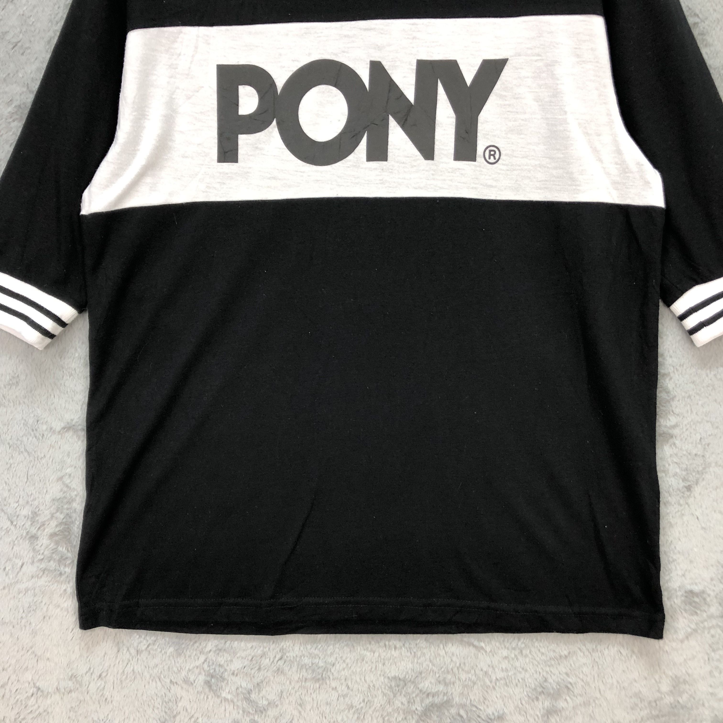 PONY PONY Big Logo Quarter Sleeve Ringer Tees #5707-203 Size US M / EU 48-50 / 2 - 4 Thumbnail