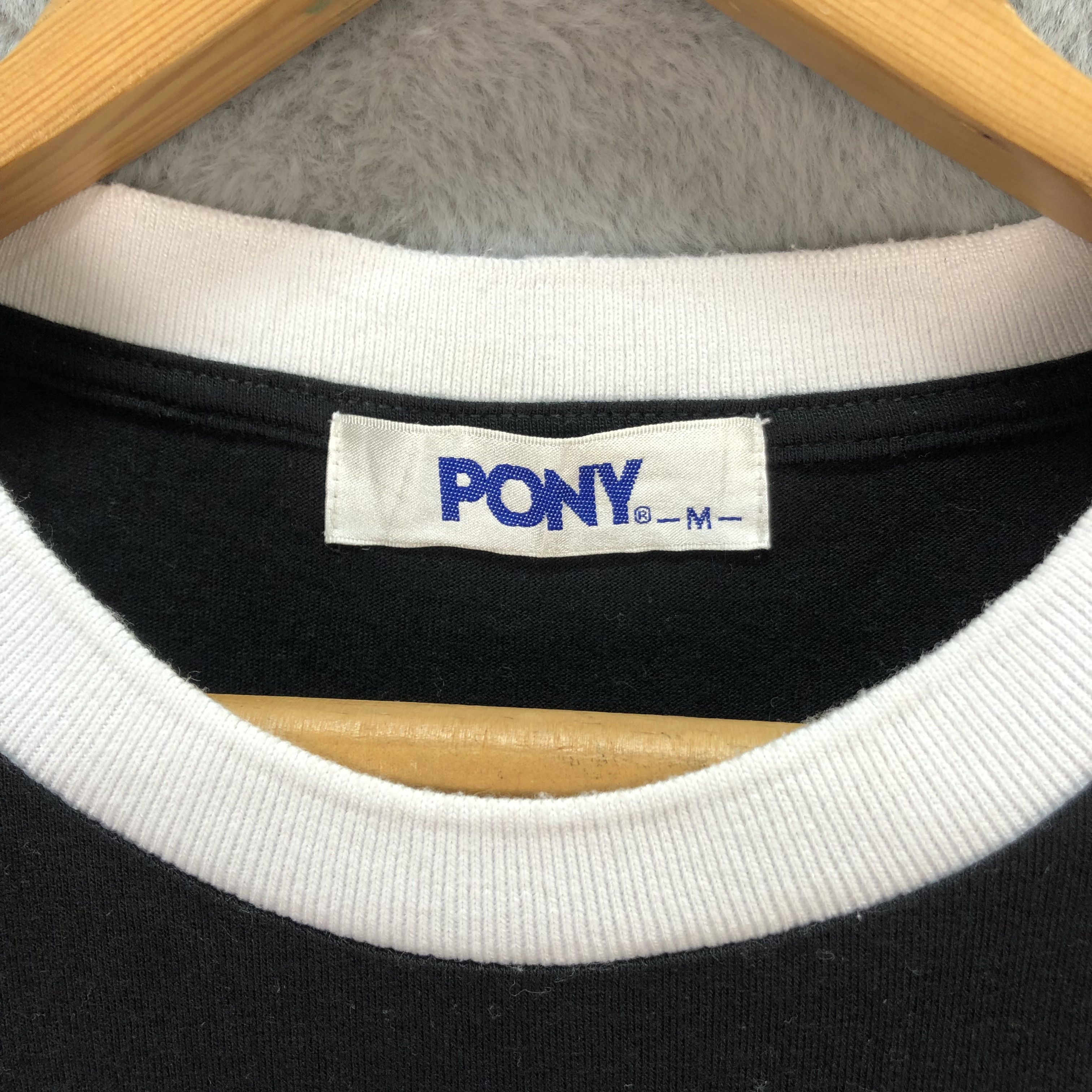 PONY PONY Big Logo Quarter Sleeve Ringer Tees #5707-203 Size US M / EU 48-50 / 2 - 7 Thumbnail