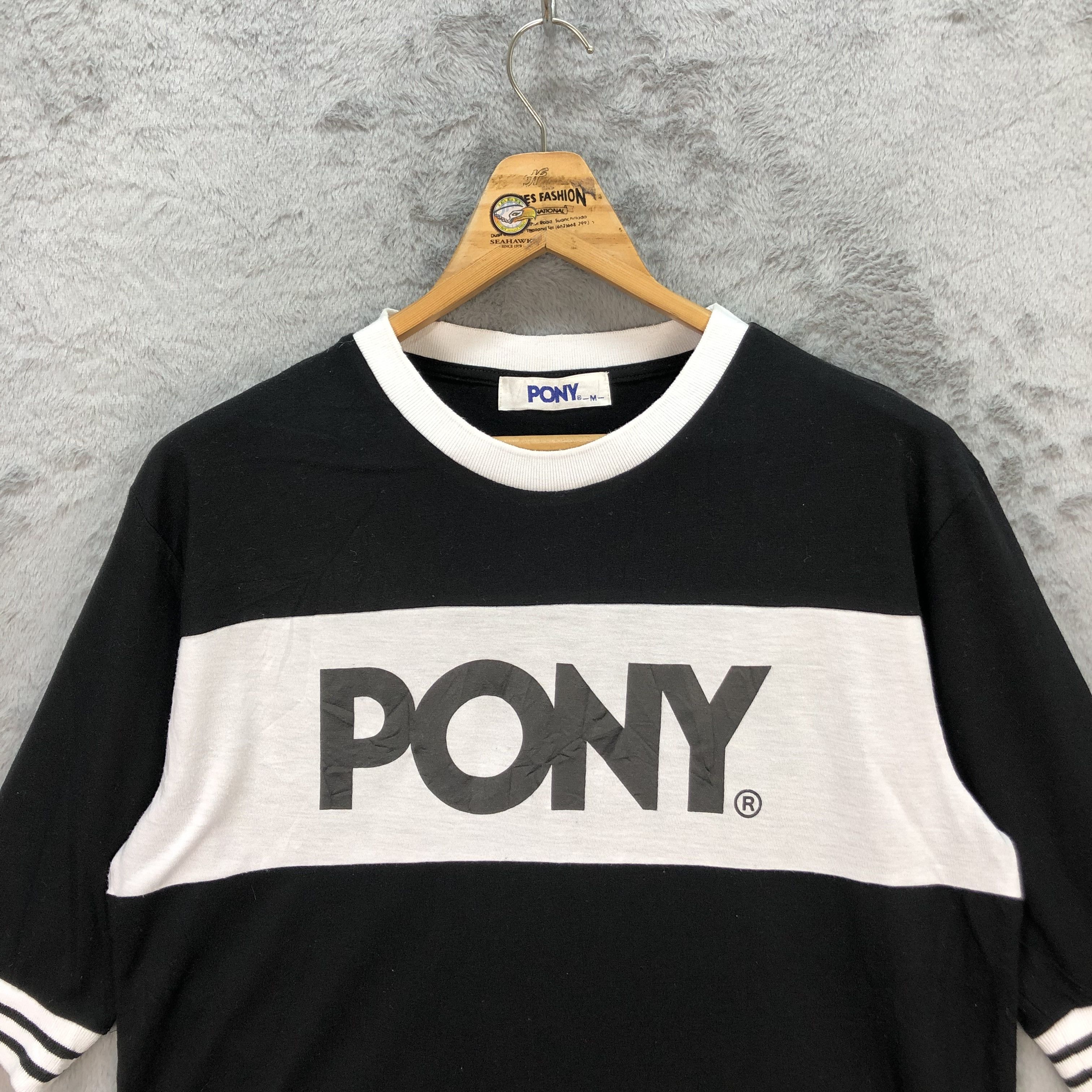 PONY PONY Big Logo Quarter Sleeve Ringer Tees #5707-203 Size US M / EU 48-50 / 2 - 2 Thumbnail