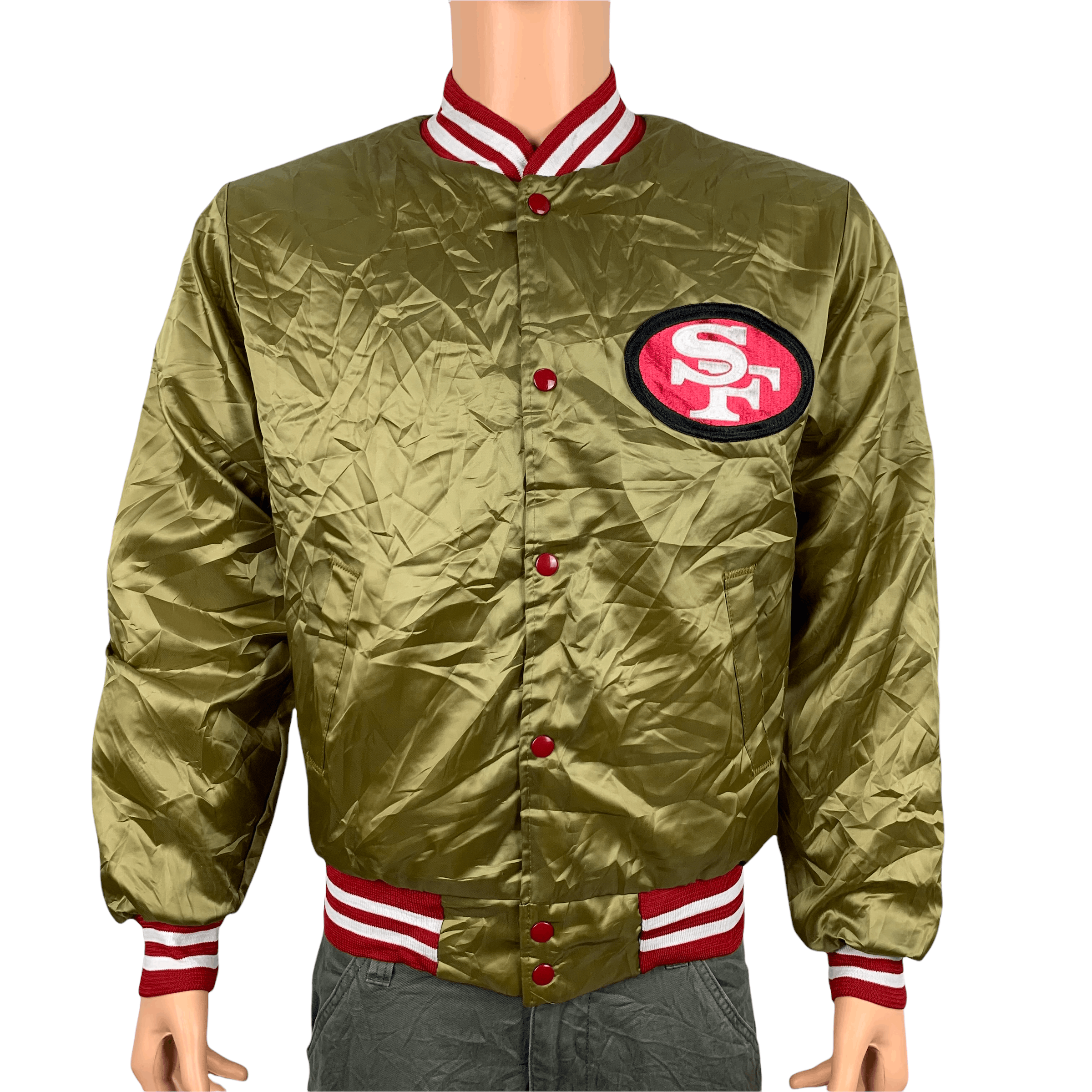 NFL Vintage SF Satin Coach Jacket #3613-55 Size US S / EU 44-46 / 1 - 2 Thumbnail