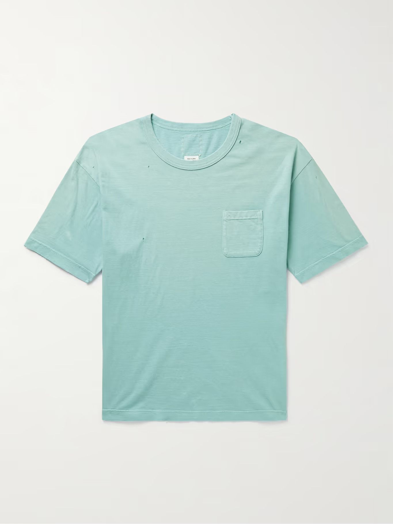 Visvim Amplus Crash Distressed Cotton Pocket T-Shirt Size US M / EU 48-50 / 2 - 1 Thumbnail