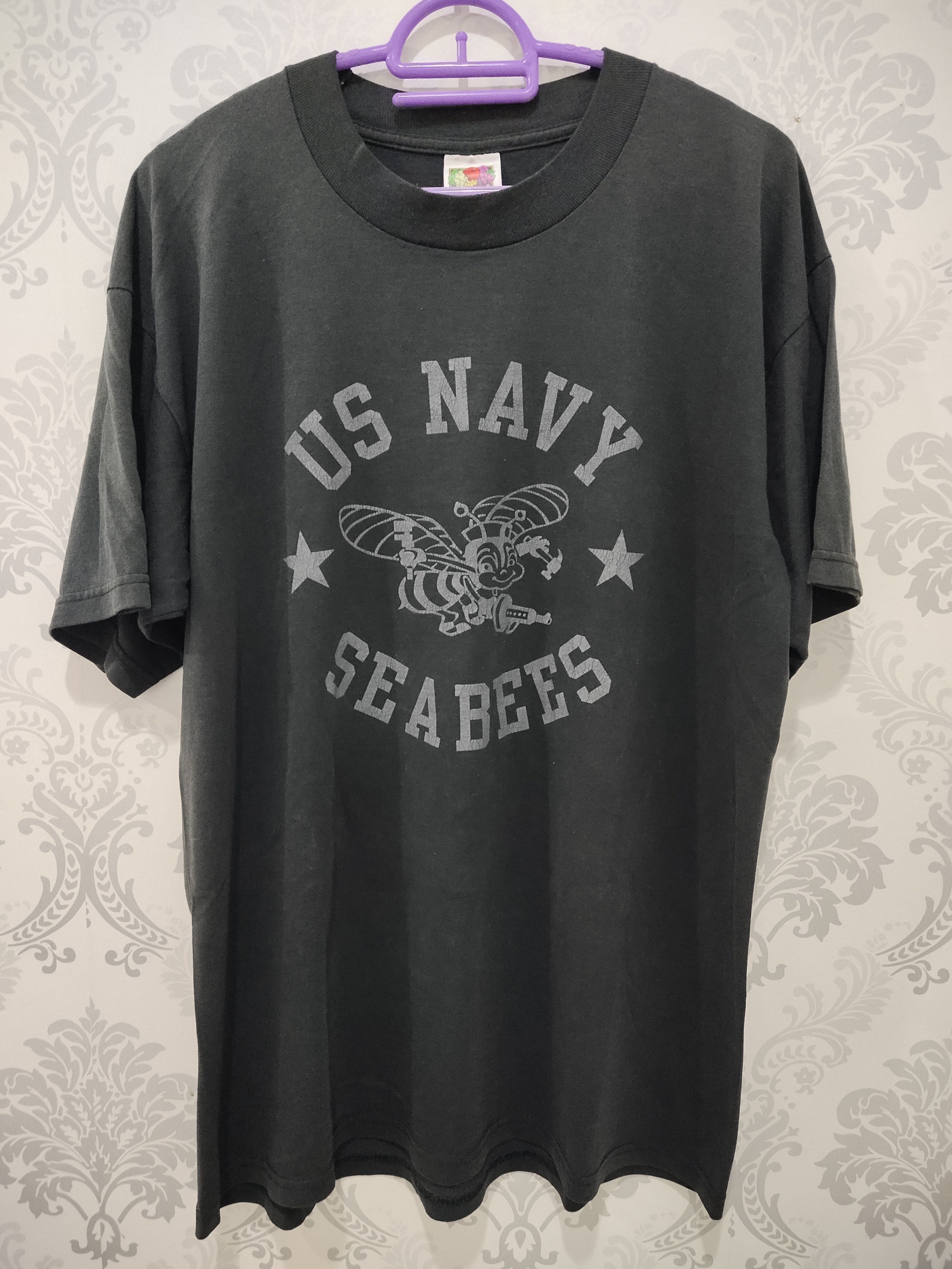 Vintage Vintage 90's US Navy Seabees Big Logo Shirt Size US L / EU 52-54 / 3 - 1 Thumbnail