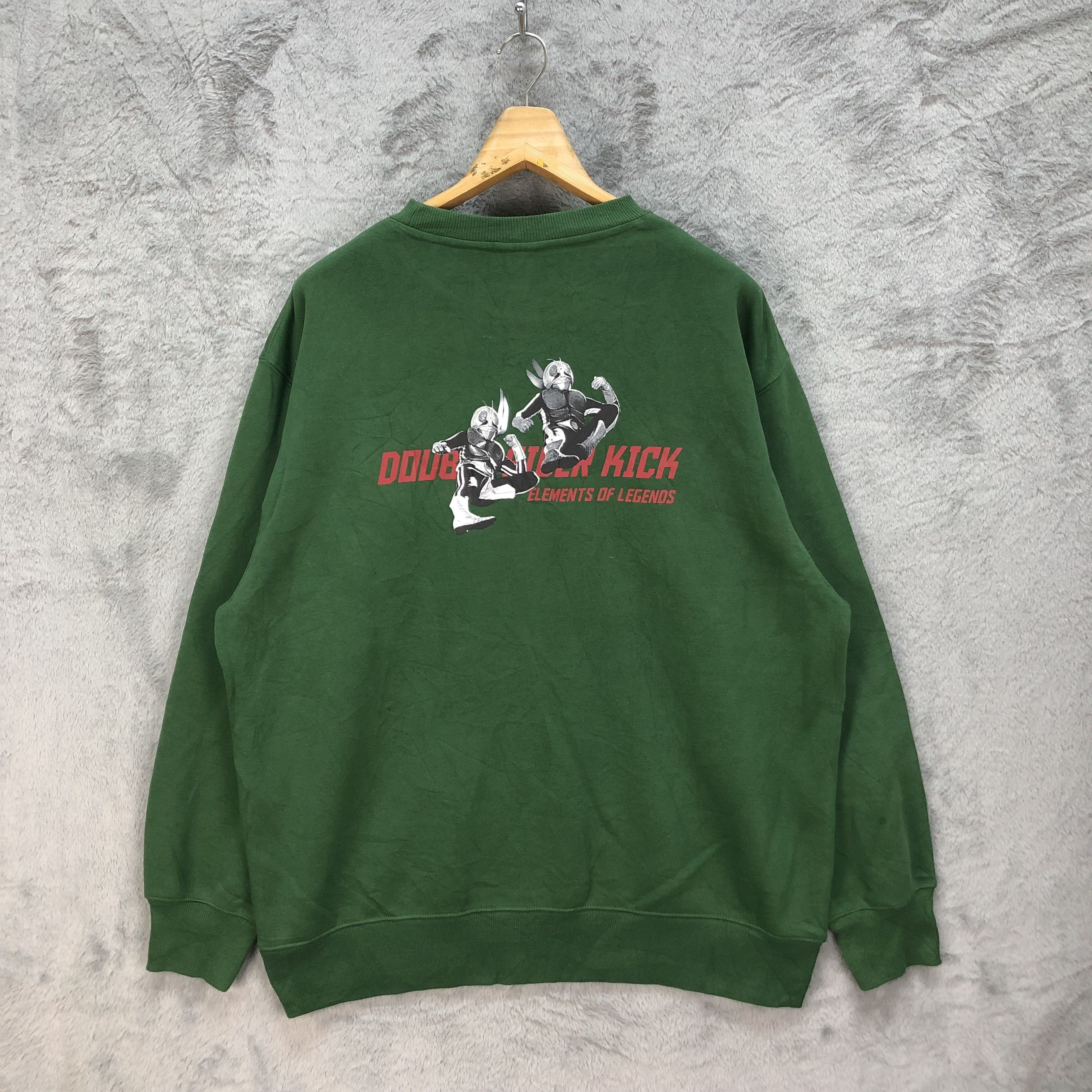 image of Movie Kamen Rider Masked Rider 50Th Anniversary Sweater 5338-185 in Green, Men's (Size XL)