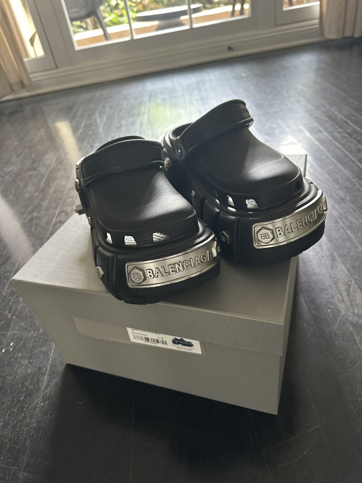 Balenciaga BALENCIAGA HARD CROCS SIZE 37 WITH BOX BLACK | Grailed