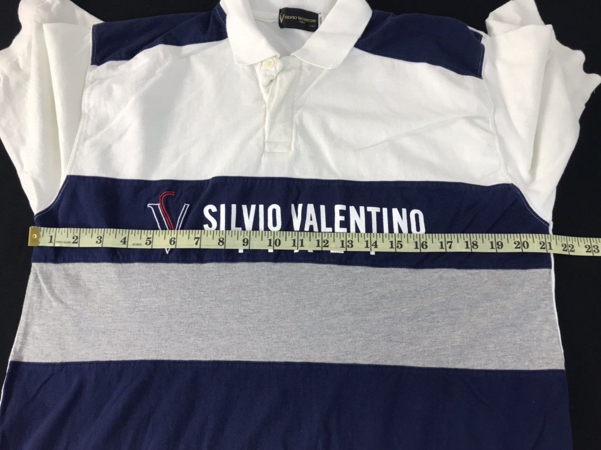 Valentino × Vintage Silvio Valentino Italy Polo Tee T-shirt Striped Block Design Size US L / EU 52-54 / 3 - 8 Thumbnail