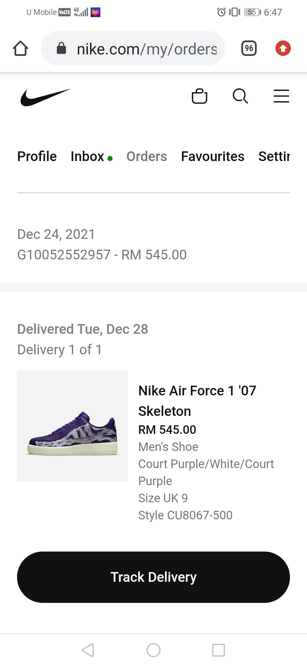 Nike Rare Nike Air Force 1 07 Purple Skeleton 2021 Size US 10 / EU 43 - 14 Thumbnail