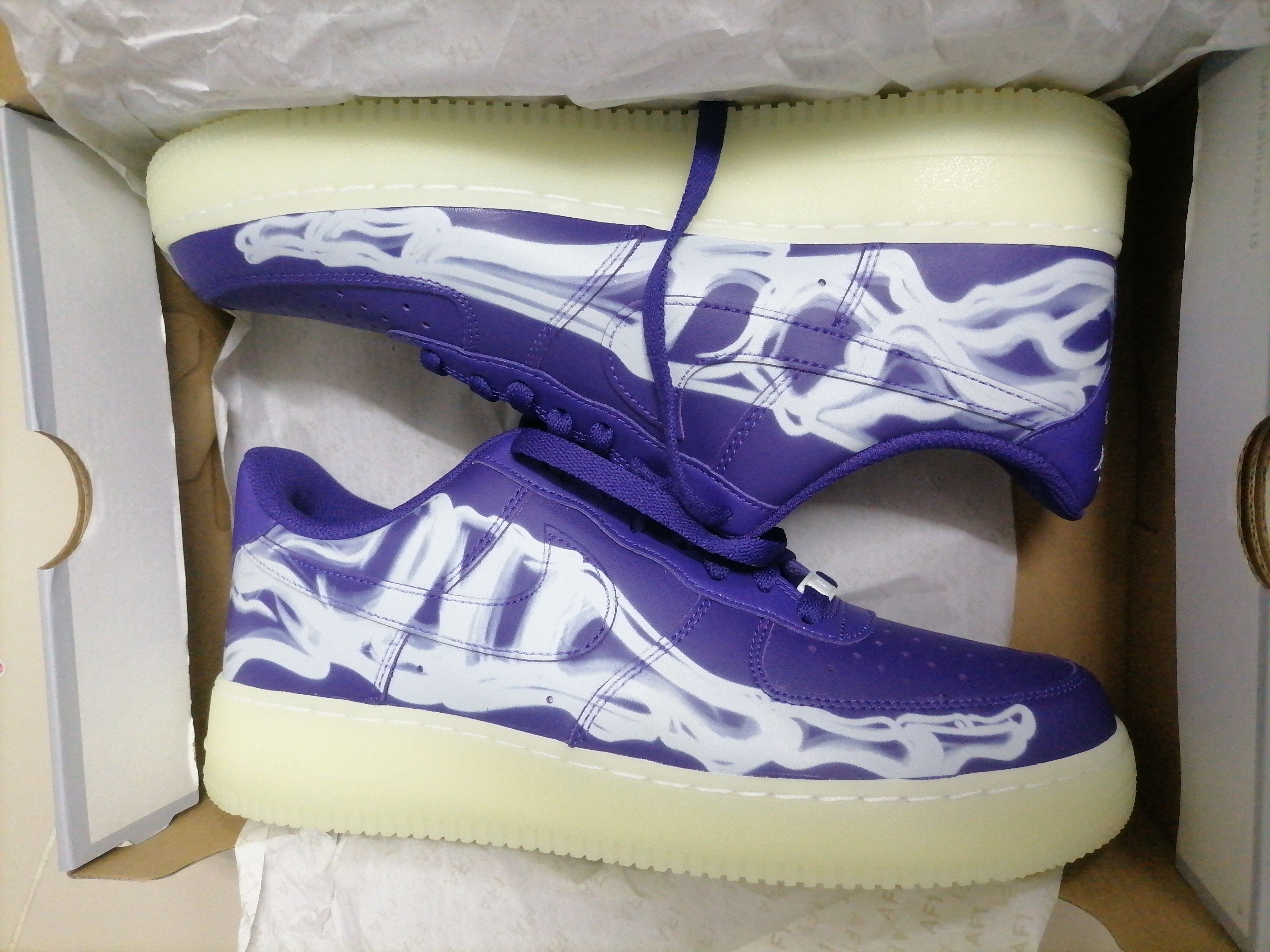 Nike Rare Nike Air Force 1 07 Purple Skeleton 2021 Size US 10 / EU 43 - 13 Thumbnail