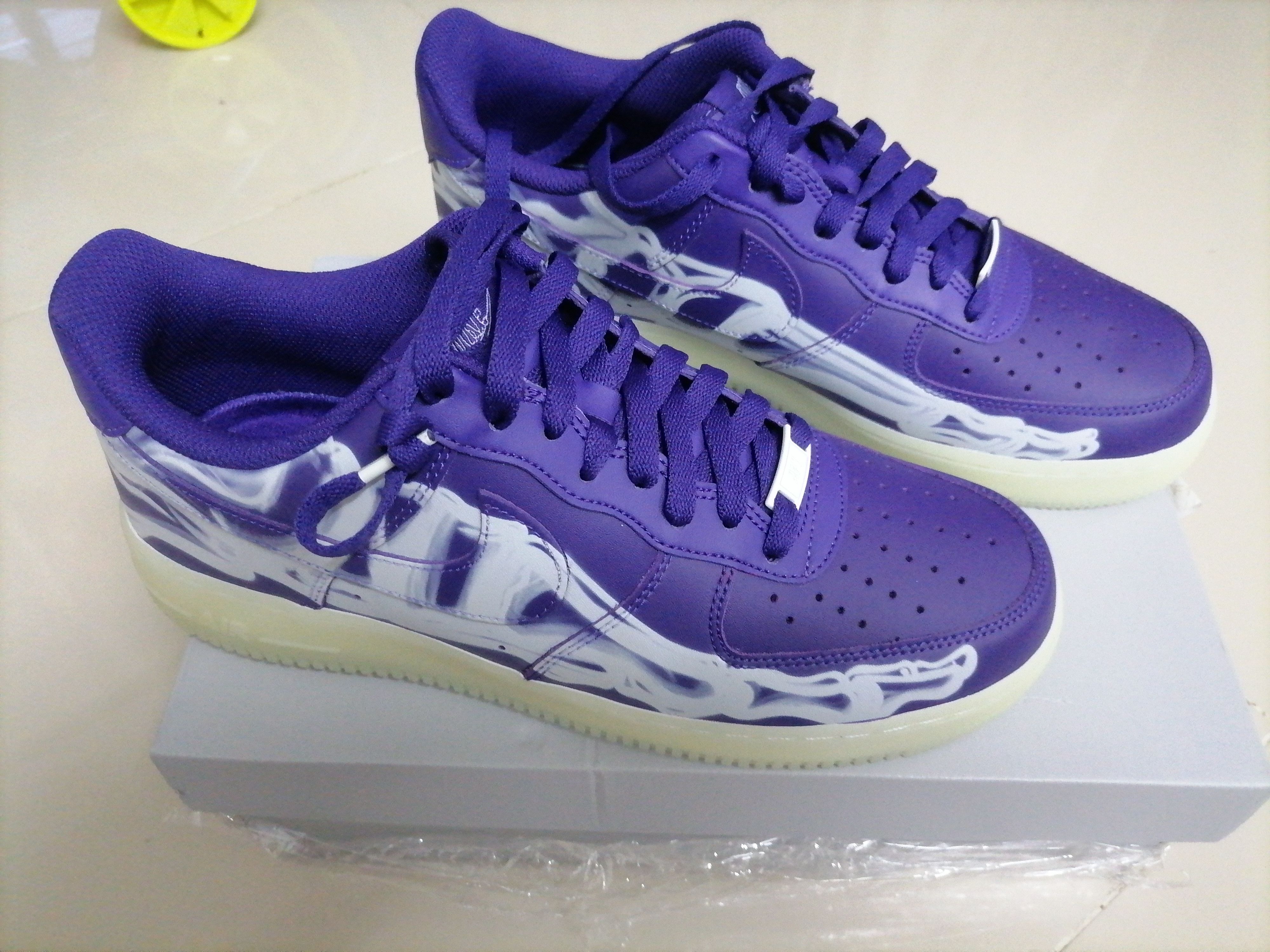 Nike Rare Nike Air Force 1 07 Purple Skeleton 2021 Size US 10 / EU 43 - 9 Thumbnail