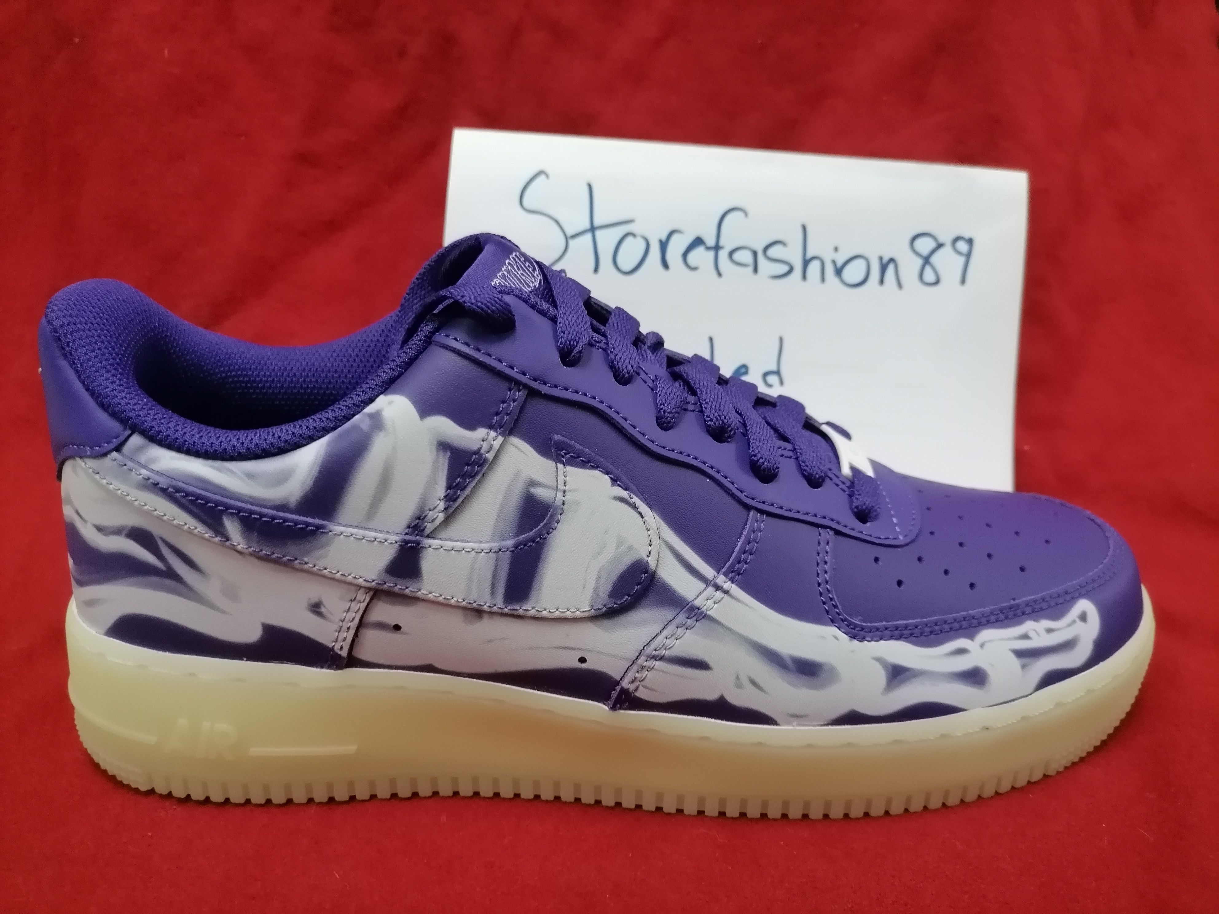 Nike Rare Nike Air Force 1 07 Purple Skeleton 2021 Size US 10 / EU 43 - 3 Thumbnail