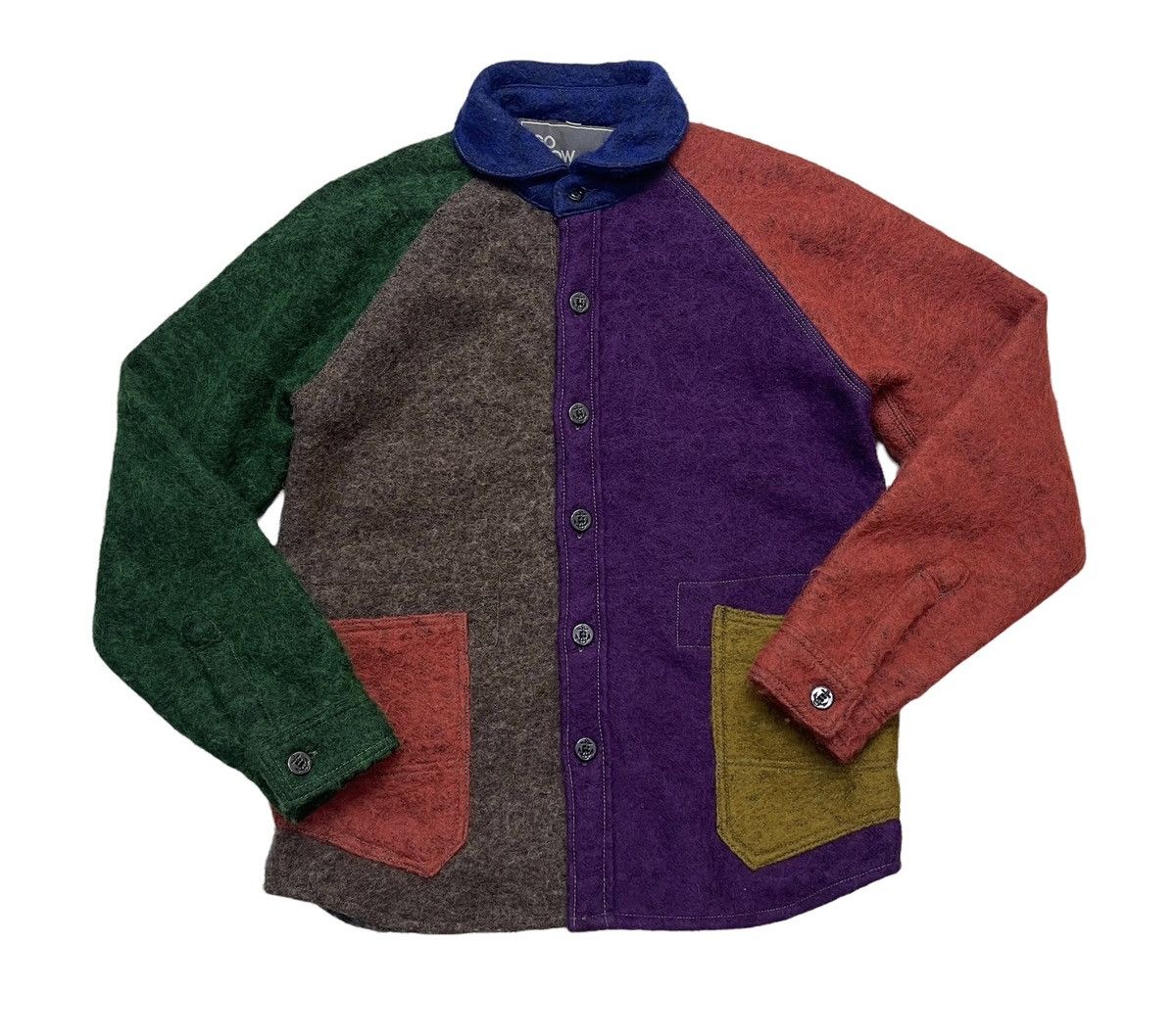 go slow caravan Colorblock Wool Cupra Patchwork Shirts Size US S / EU 44-46 / 1 - 3 Thumbnail
