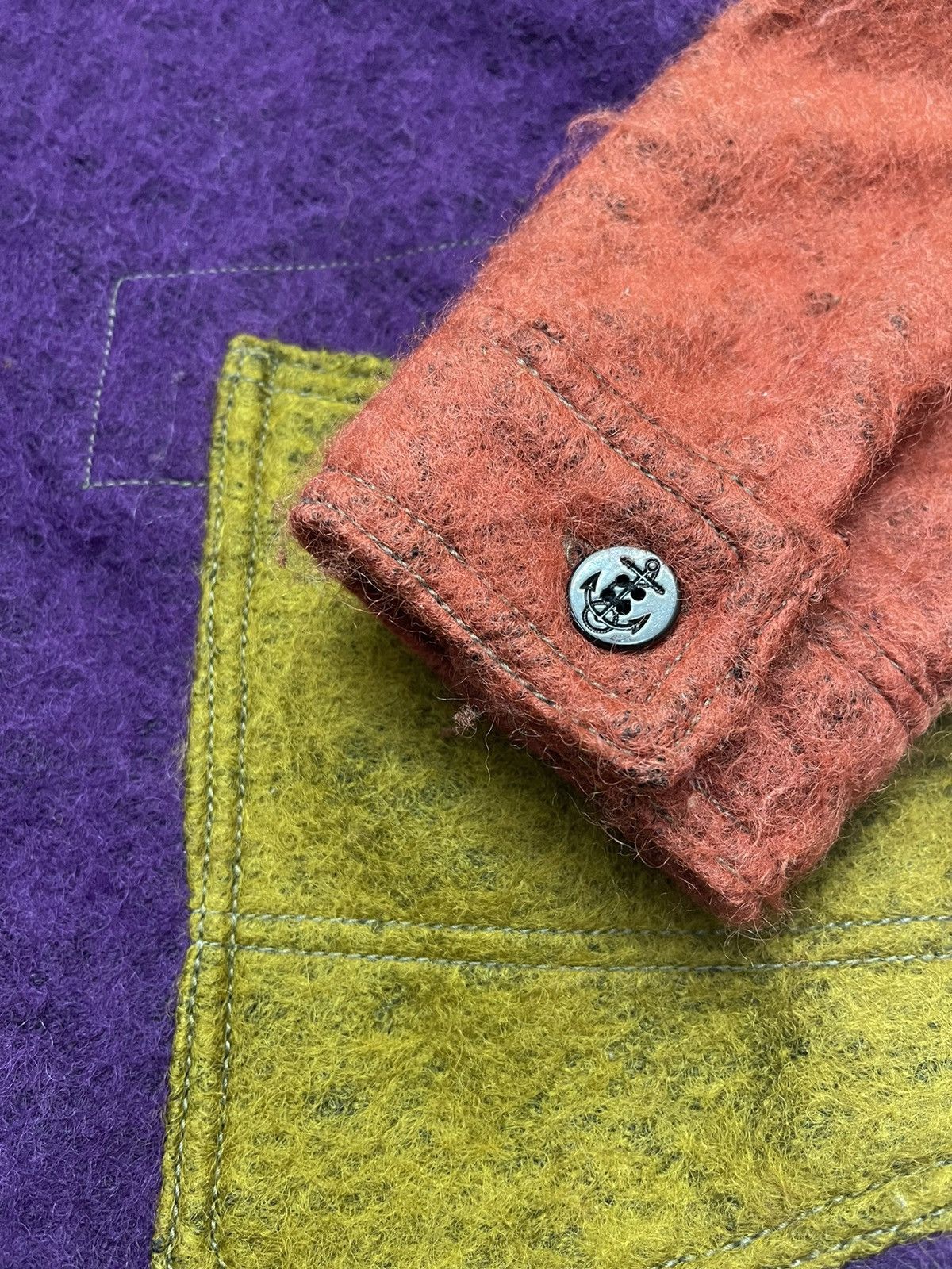 go slow caravan Colorblock Wool Cupra Patchwork Shirts Size US S / EU 44-46 / 1 - 9 Thumbnail