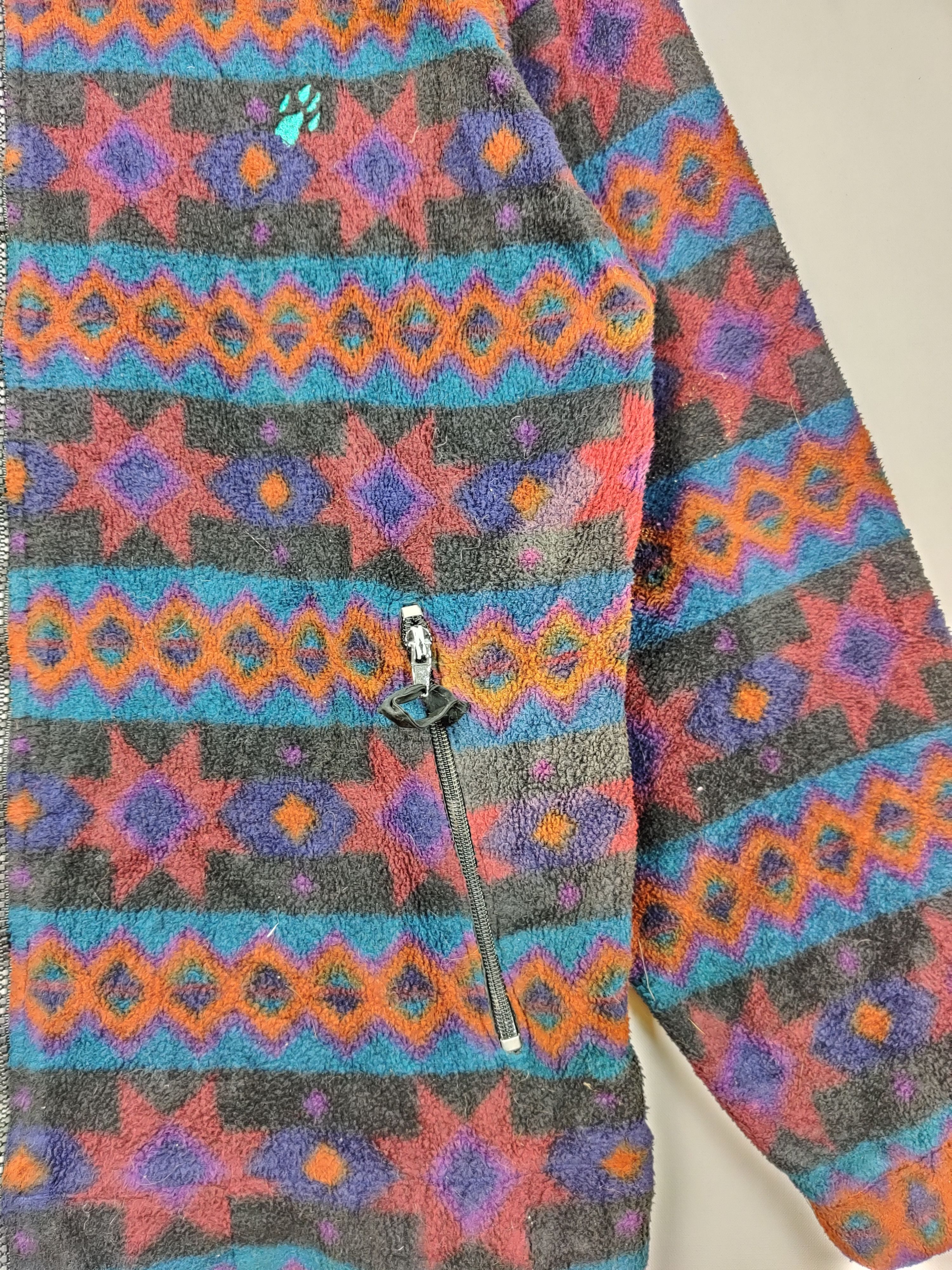 Jack Wolfskin Vintage 90's Jack Wolfskin Geometric Aztech Fleece Jacket Size US L / EU 52-54 / 3 - 6 Thumbnail