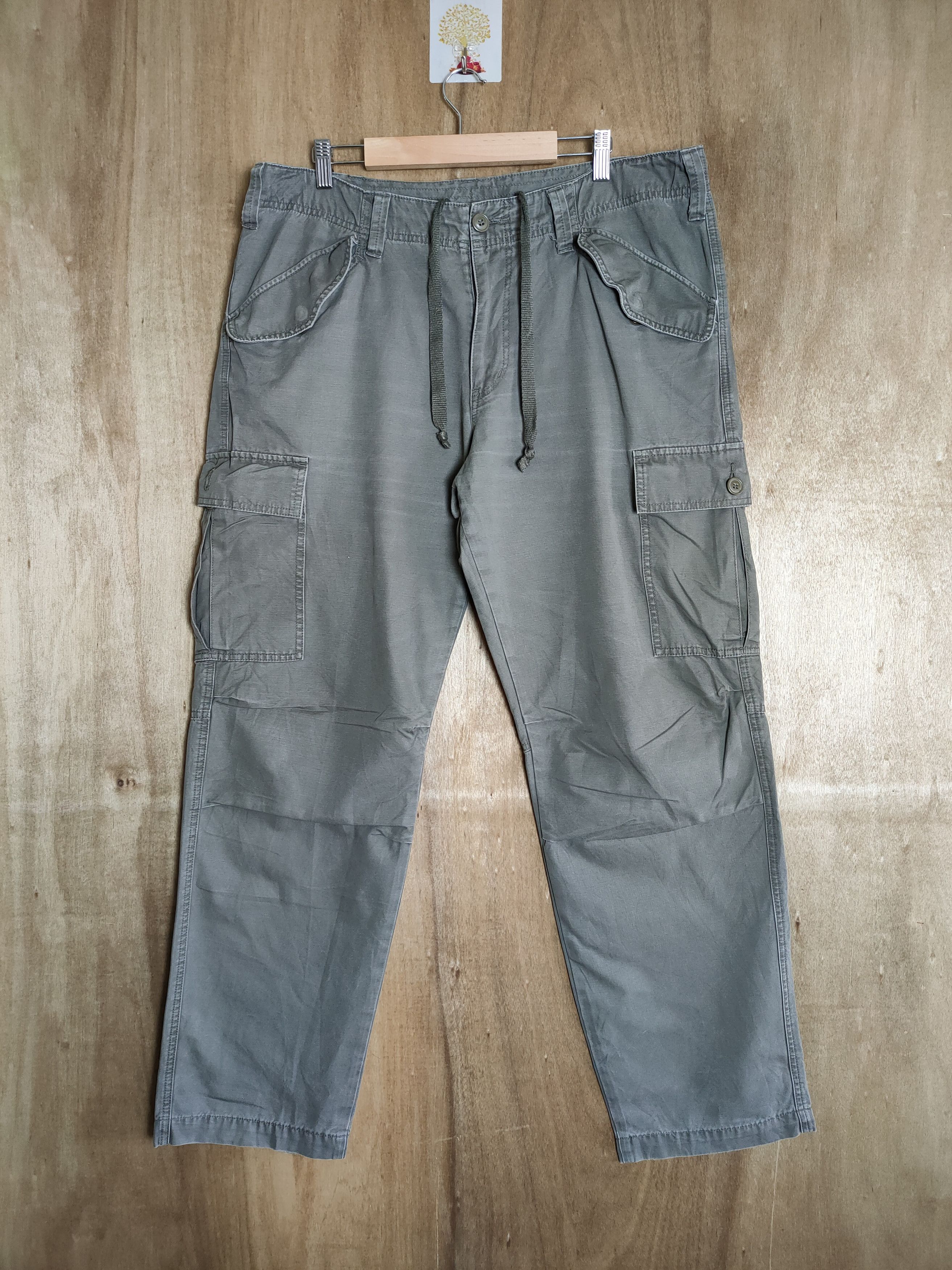 Japanese Brand × Vintage VINTAGE JAPANESE FADED GREY CARGO PANTS Size US 37 - 1 Thumbnail