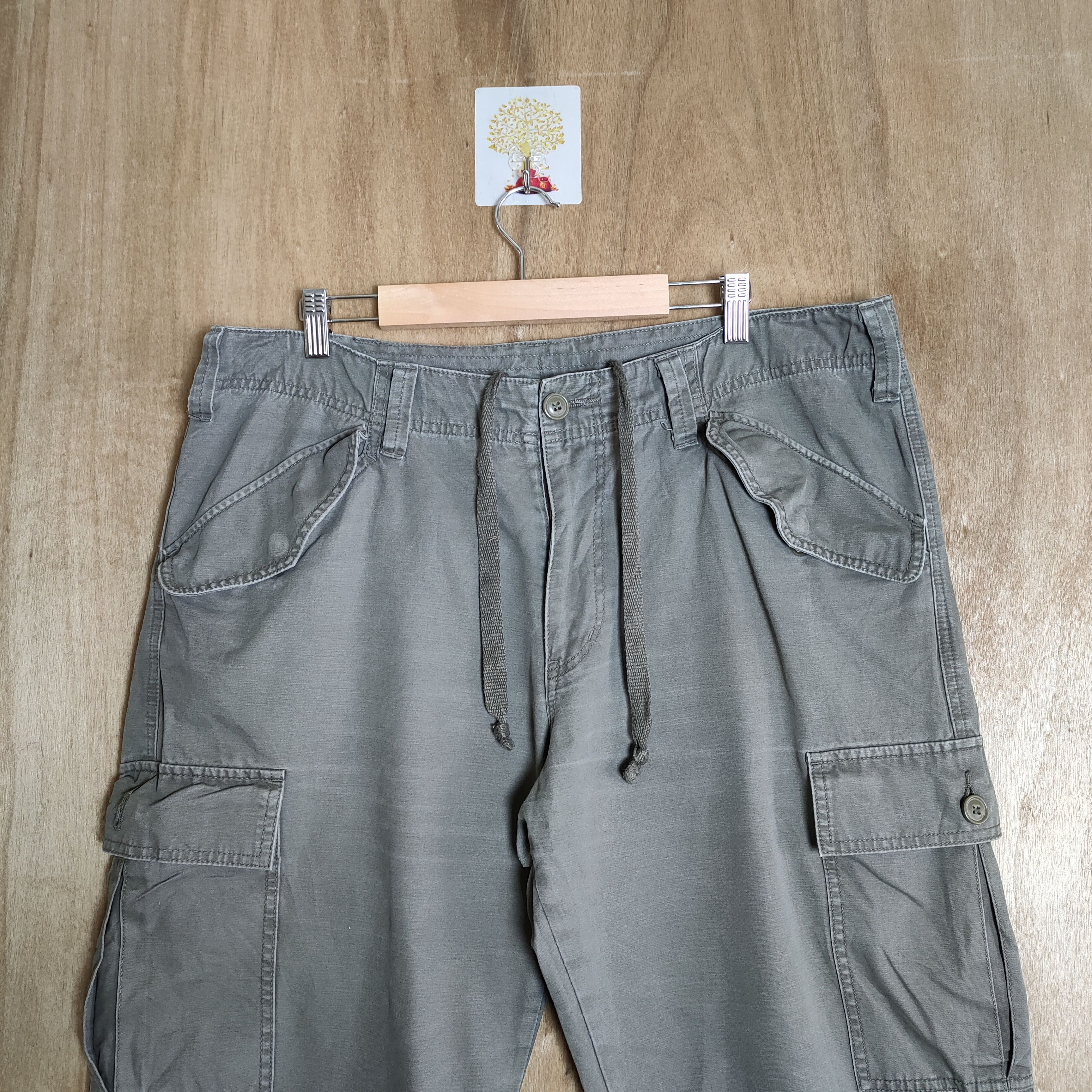 Japanese Brand × Vintage VINTAGE JAPANESE FADED GREY CARGO PANTS Size US 37 - 2 Thumbnail