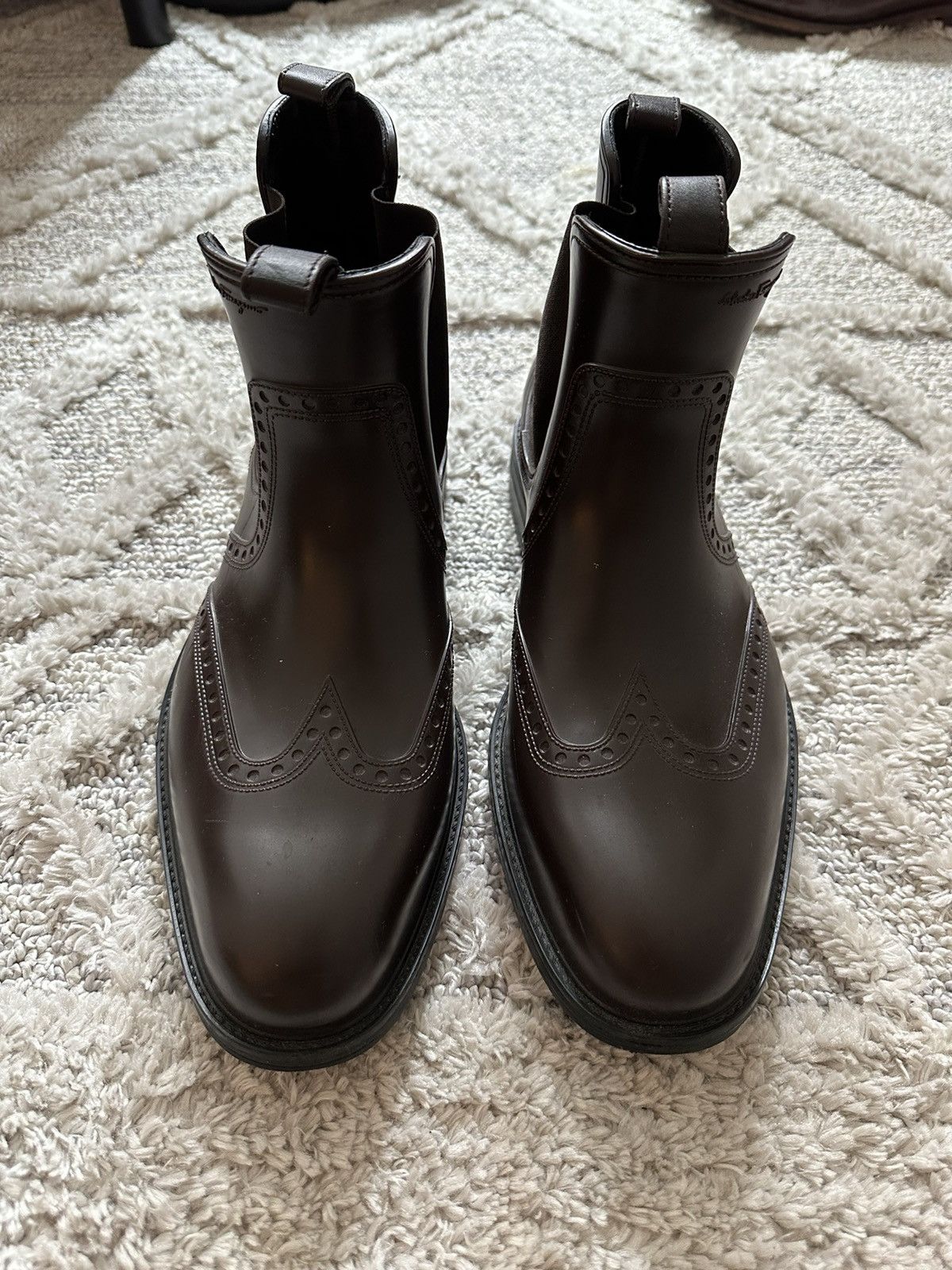 Salvatore Ferragamo Ferragamo Boston Wingtip Rain Boots Grailed