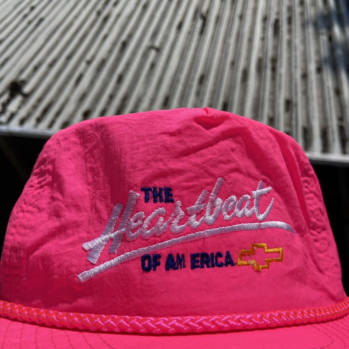 Chevrolet × Vintage Vintage 80s Chevrolet The Heartbeat Of America Pink Cap Size ONE SIZE - 3 Thumbnail