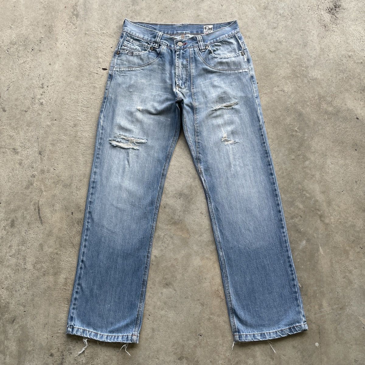 W31🔥 Vintage WG Japanese Faded Denim Jeans Pants Distressed