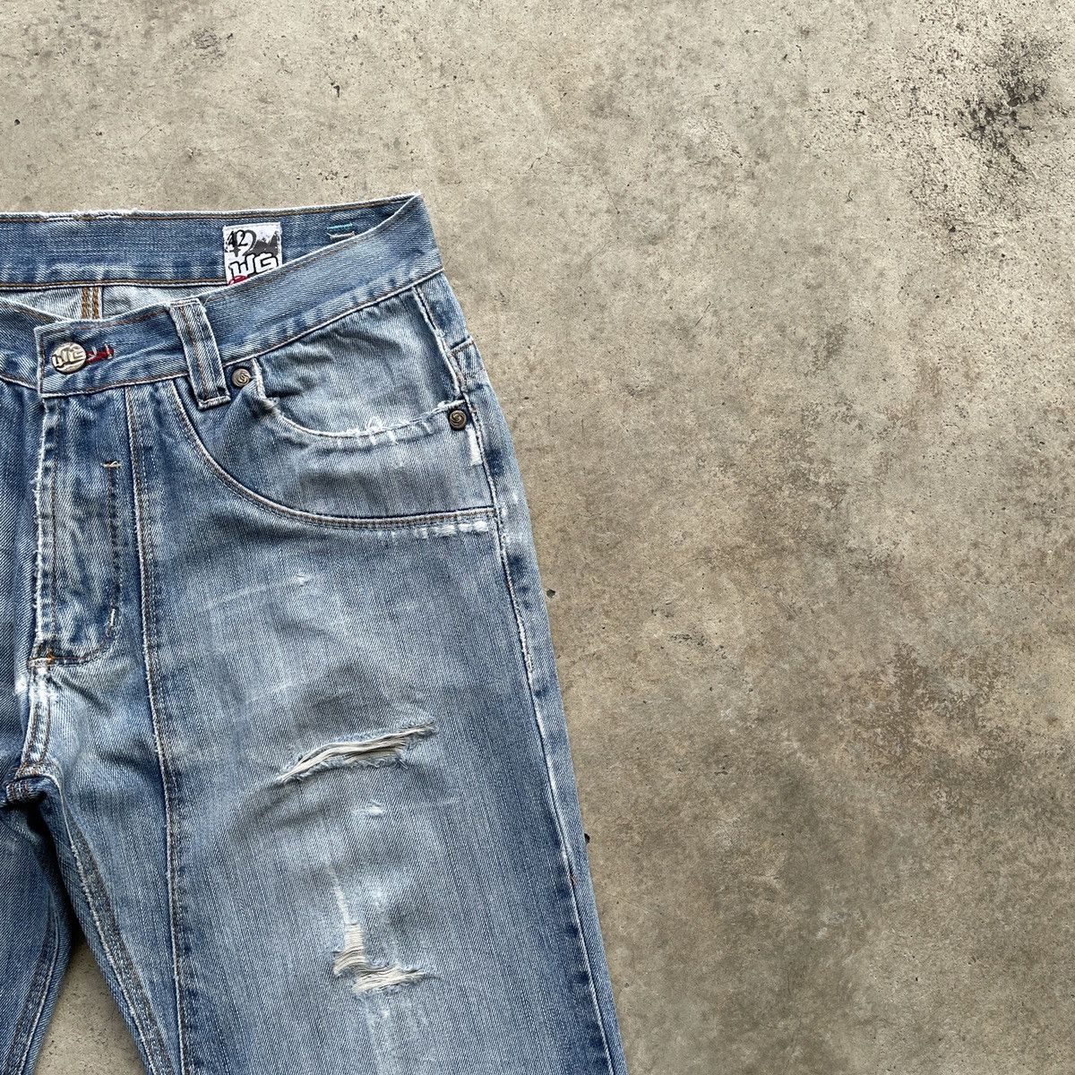 Japanese Brand W31🔥 Vintage WG Japanese Faded Denim Jeans Pants Distressed Size US 31 - 6 Thumbnail