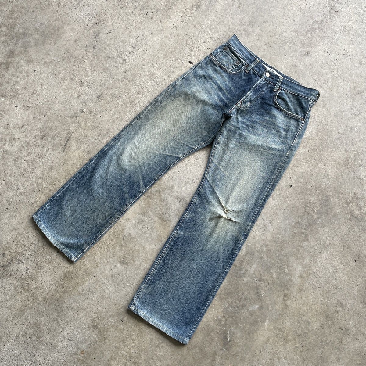Japanese Brand Vintage Edwin XV-S Faded Distressed Denim Jeans Pants Japan Size US 29 - 2 Thumbnail