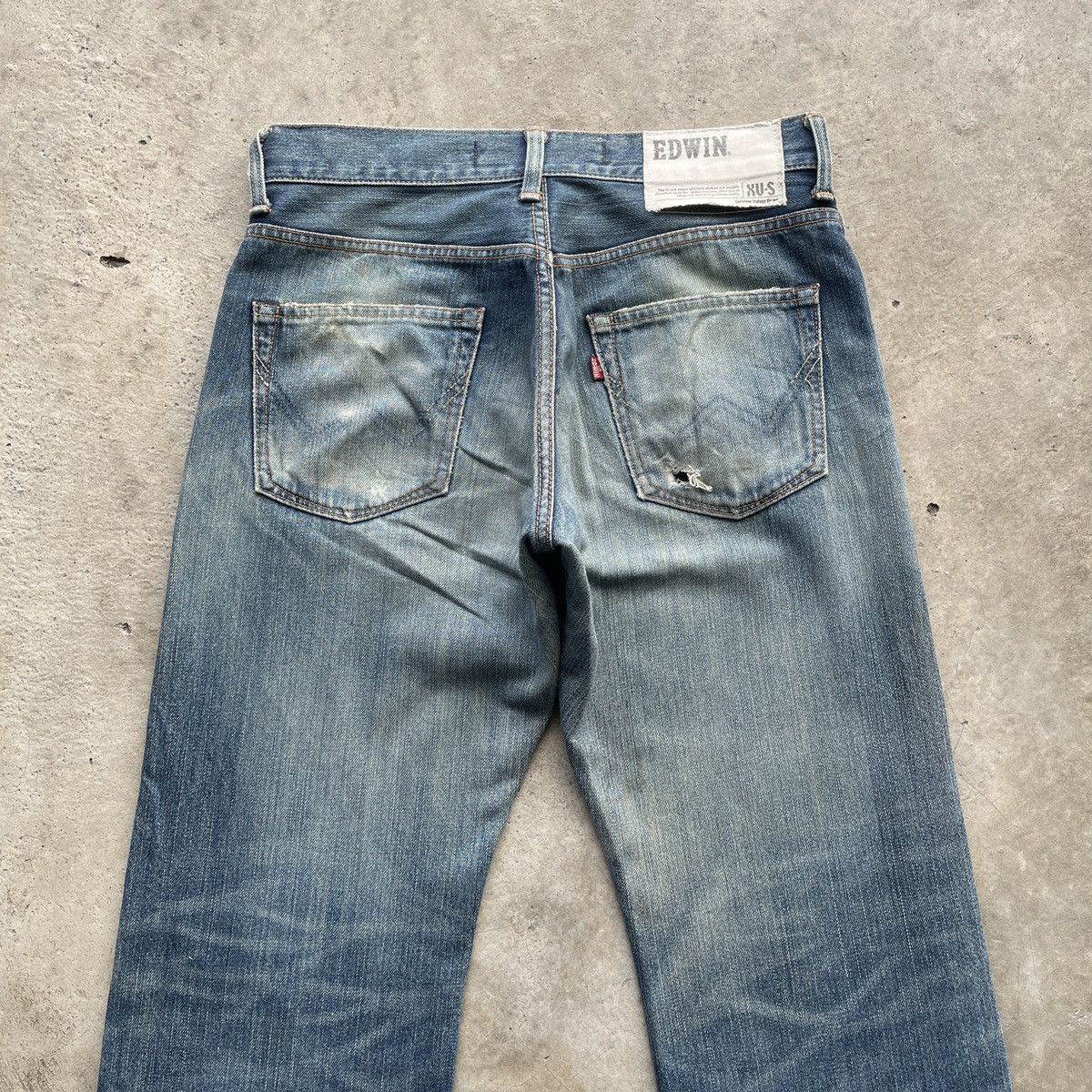 Japanese Brand Vintage Edwin XV-S Faded Distressed Denim Jeans Pants Japan Size US 29 - 11 Thumbnail
