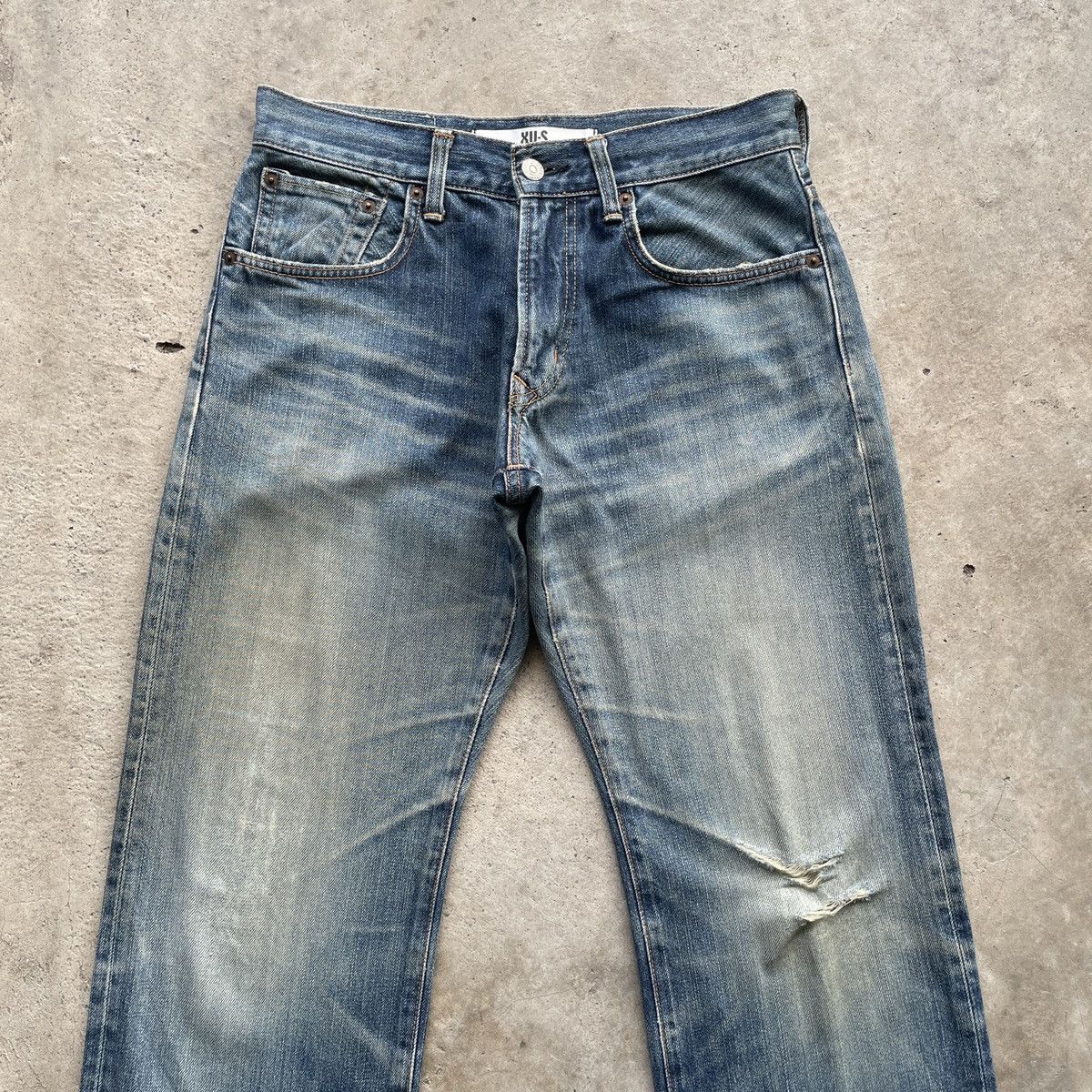 Japanese Brand Vintage Edwin XV-S Faded Distressed Denim Jeans Pants Japan Size US 29 - 3 Thumbnail