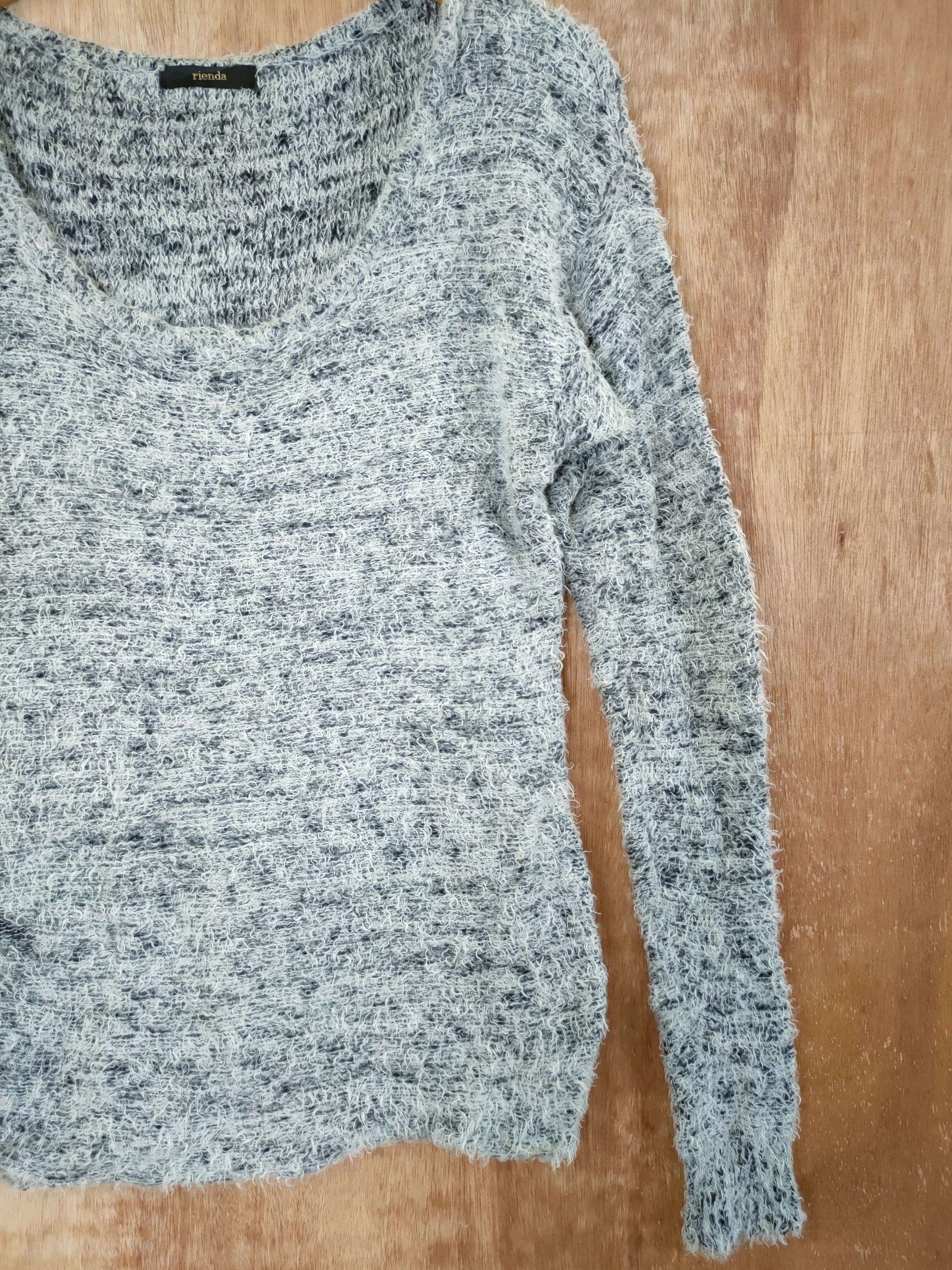 Aran Crafts D Rienda grey mohair fur knitwear shag shaggy japan #46-456 Size S / US 4 / IT 40 - 3 Thumbnail