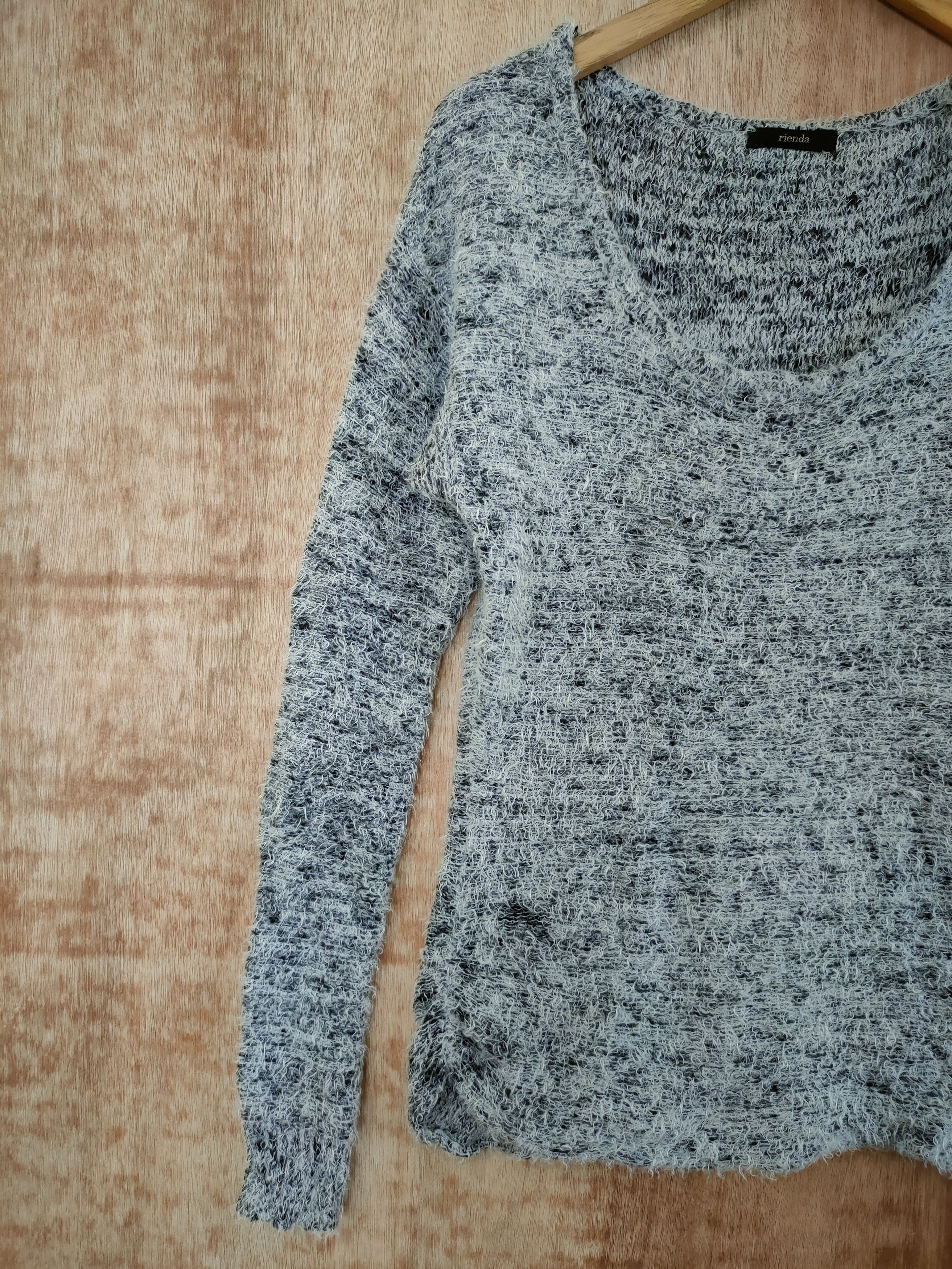 Aran Crafts D Rienda grey mohair fur knitwear shag shaggy japan #46-456 Size S / US 4 / IT 40 - 2 Thumbnail
