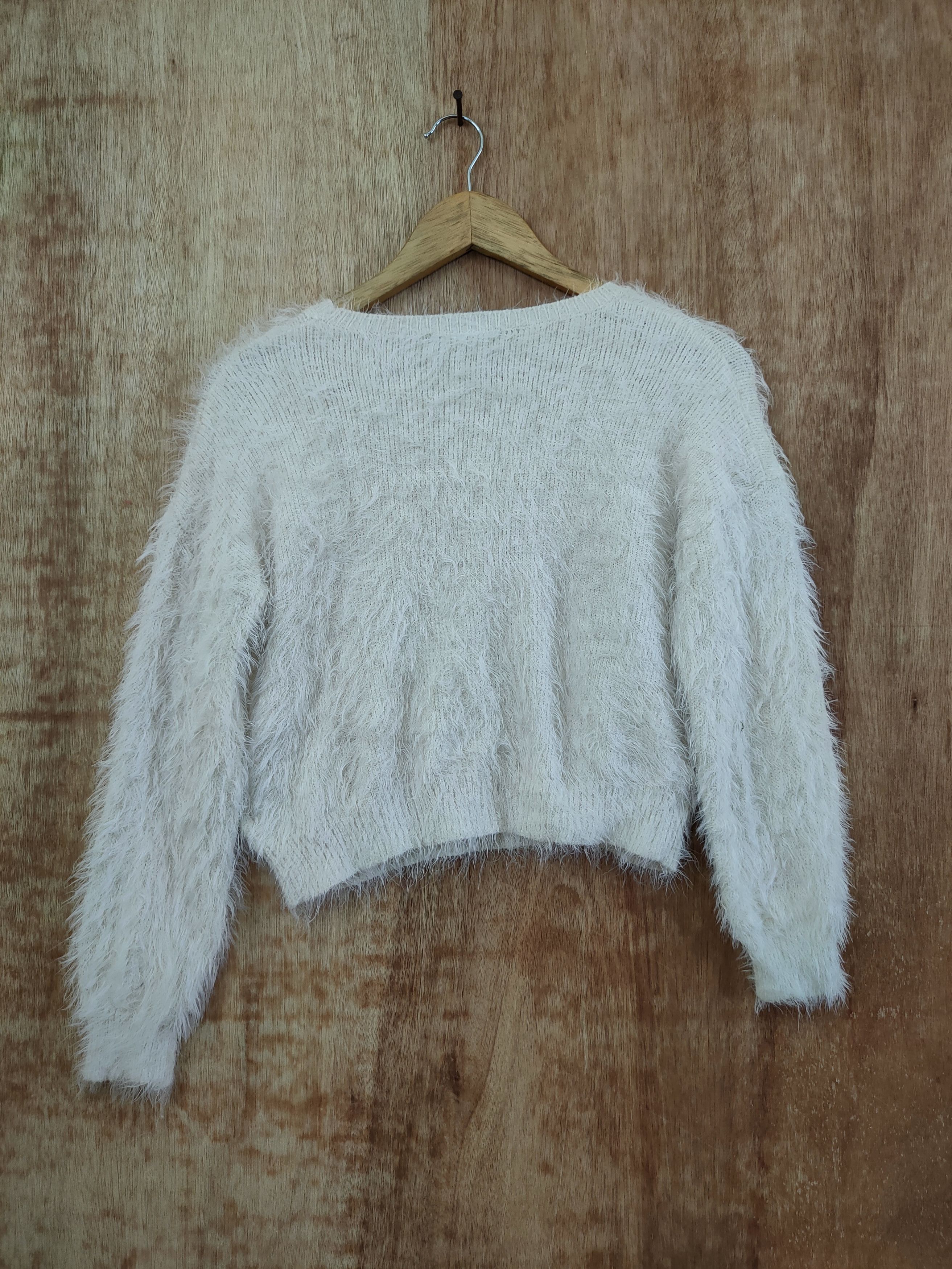 Homespun Knitwear DL Igni white mohair fur knitwear shag shaggy #46-440 Size S / US 4 / IT 40 - 7 Thumbnail