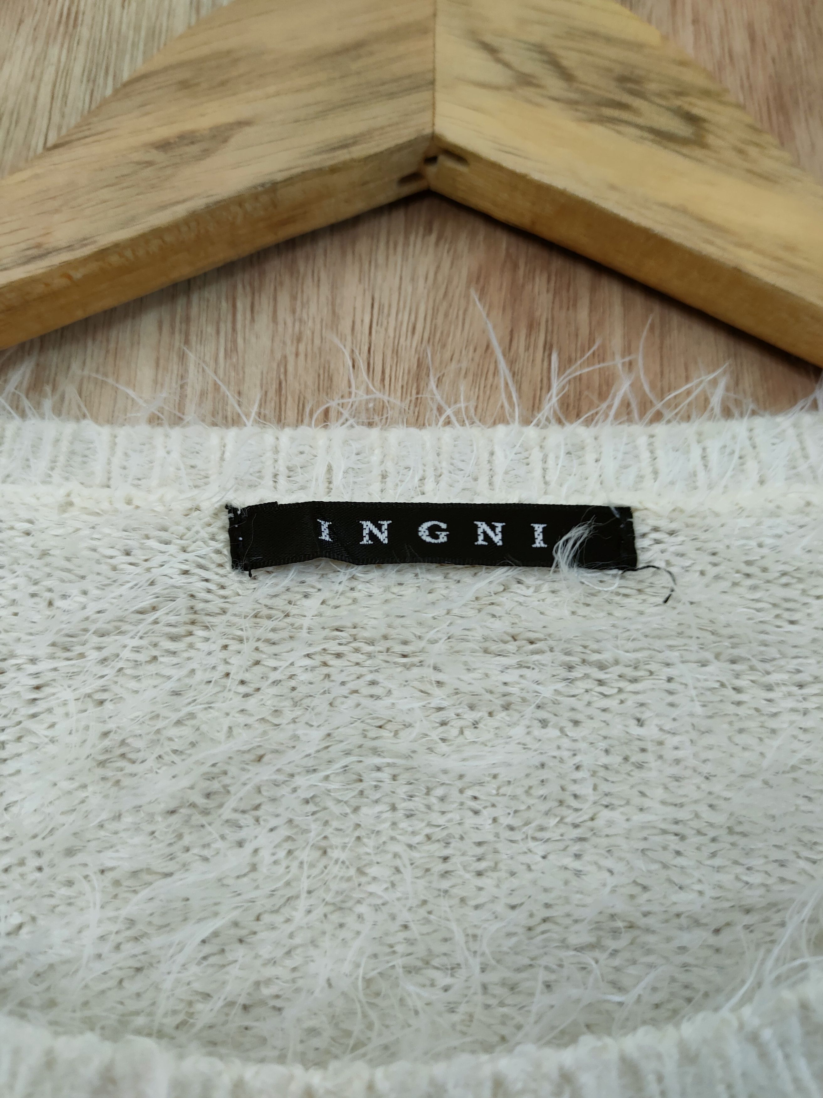 Homespun Knitwear DL Igni white mohair fur knitwear shag shaggy #46-440 Size S / US 4 / IT 40 - 5 Thumbnail