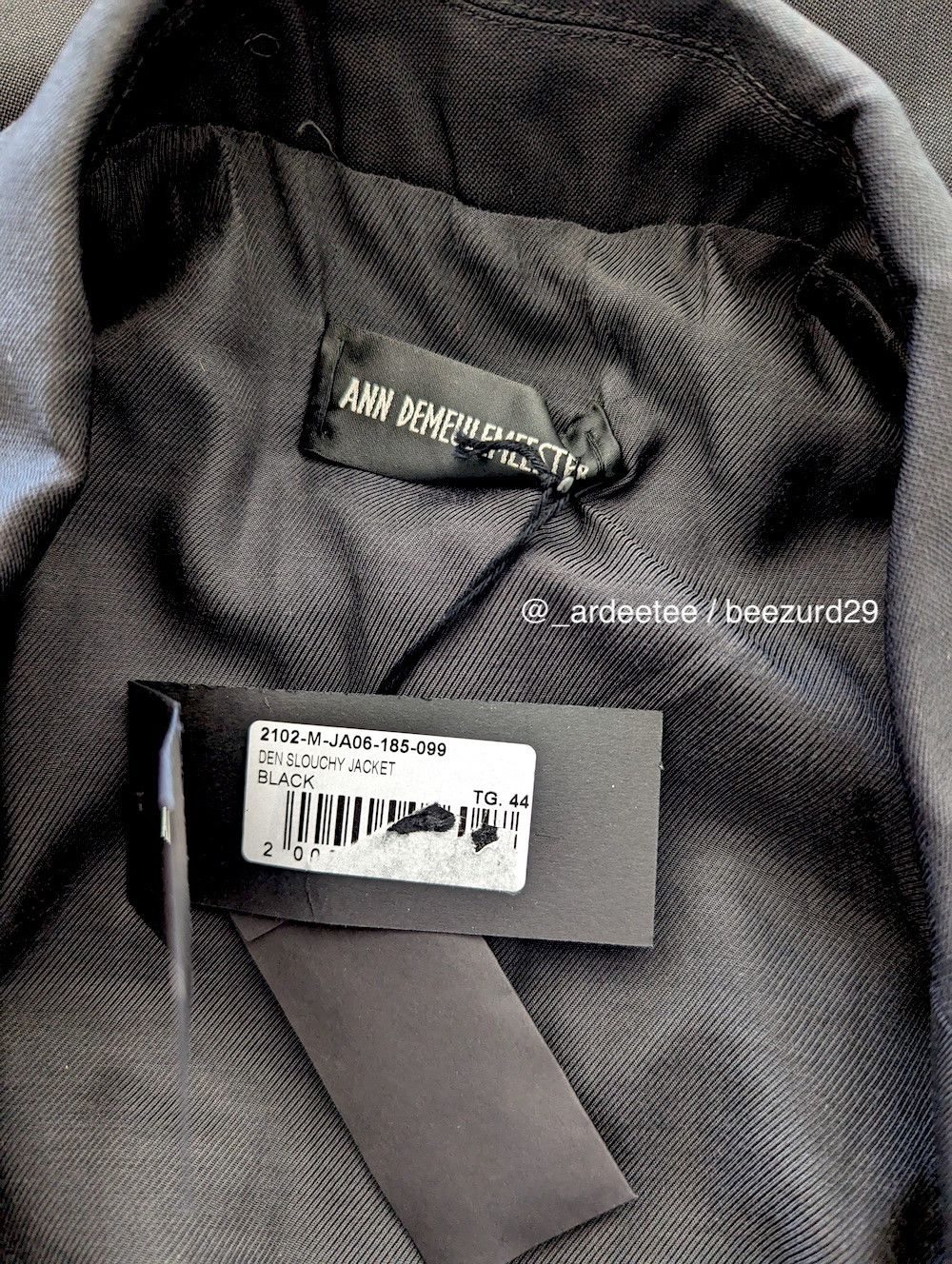 Ann Demeulemeester *NEW* DEN SLOUCHY RIBBON JACKET/BLAZER 44FR/48IT/S Size US S / EU 44-46 / 1 - 11 Thumbnail