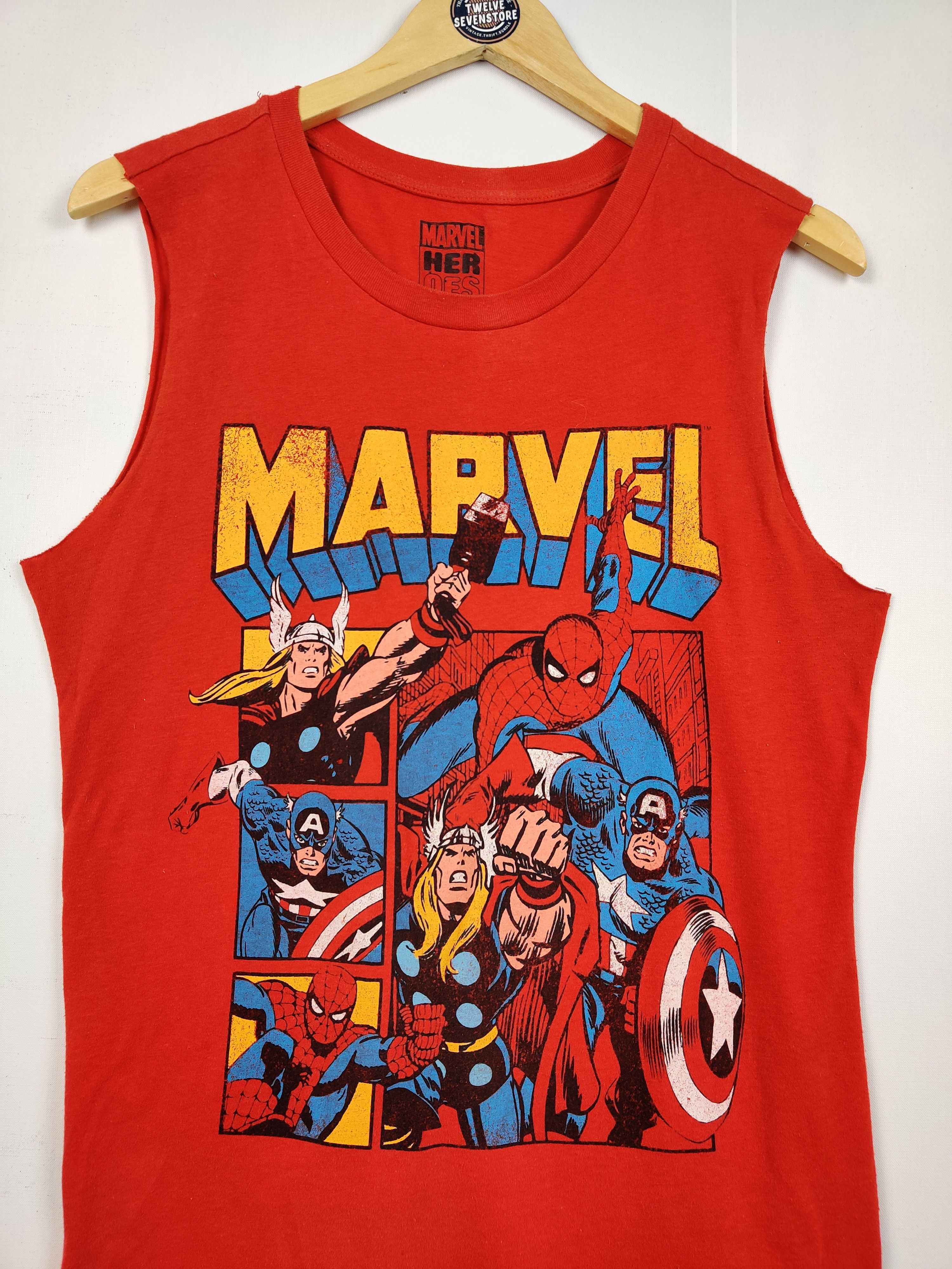 Marvel Comics Vintage Marvel Comics Character Hero Sleeve Tank Top Size US L / EU 52-54 / 3 - 3 Thumbnail