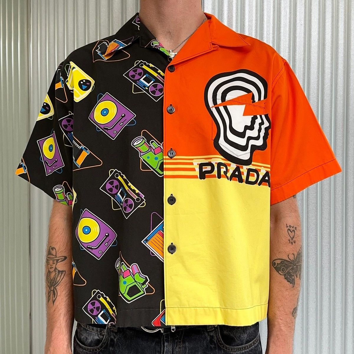 Flame Shirt Prada Double Match Heavy Cotton Shirt Prada Prada F/W 