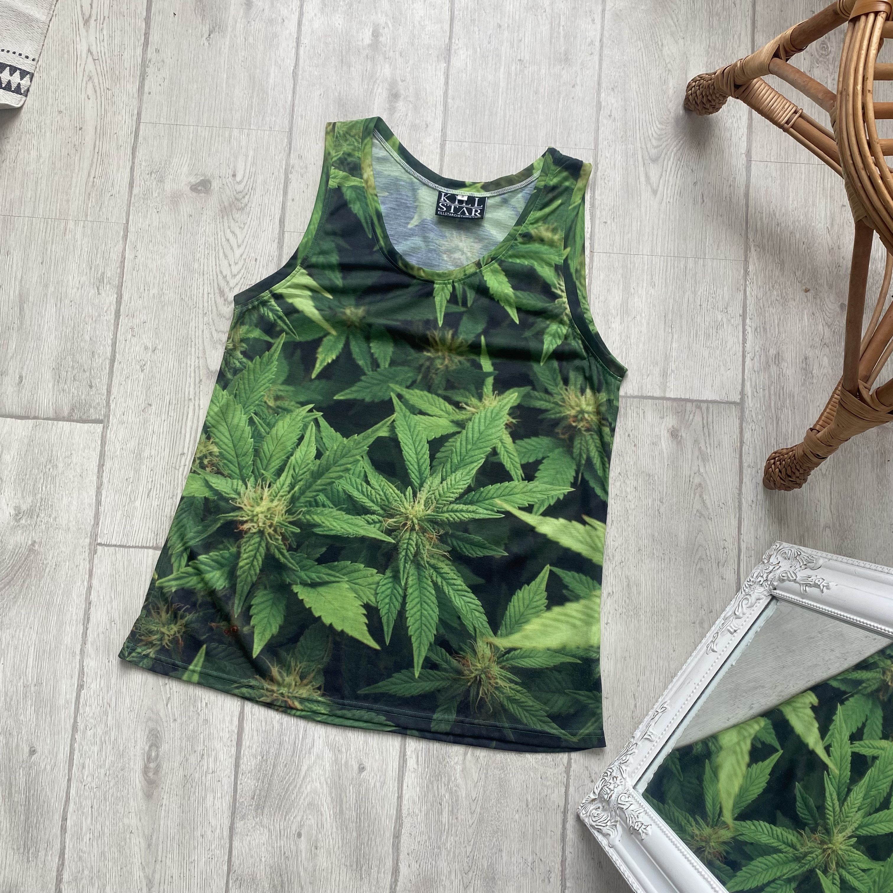 Killstar 🍀killstar 3D overprint Marijuana Weed tee Sleeveless acid Size US S / EU 44-46 / 1 - 1 Thumbnail
