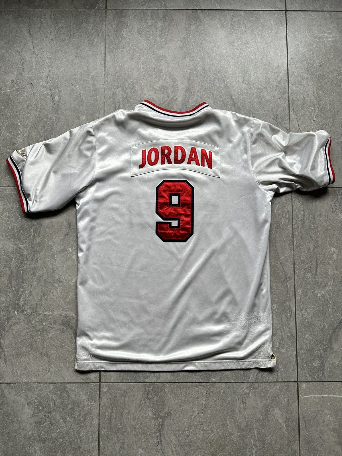 image of Jordan NBA Retro Nike Jordan Olympic Nba White Gold Dream Team Jersey, Men's (Size Large)