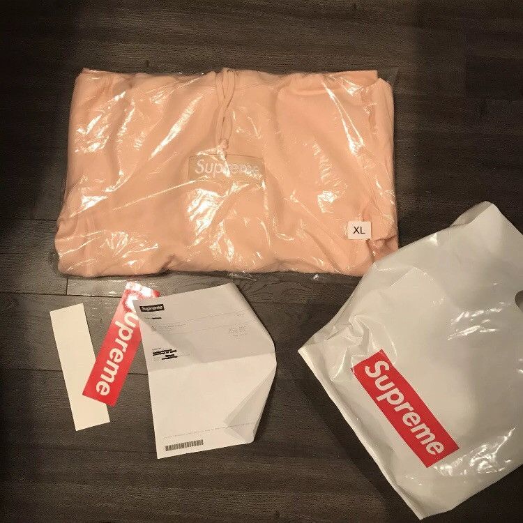 Supreme Peach Box Logo Hoodie Tops