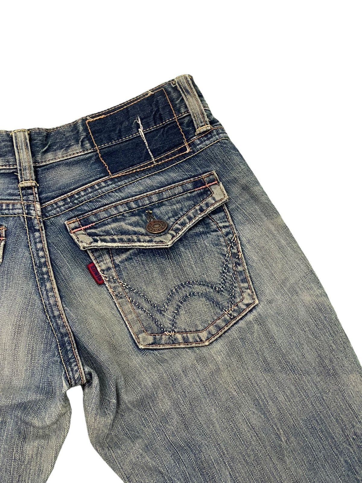 Edwin Flare Jeans Edwin Japan Distres Denim Low Rise Boot Cut 5🟦3 Size US 29 - 20 Thumbnail