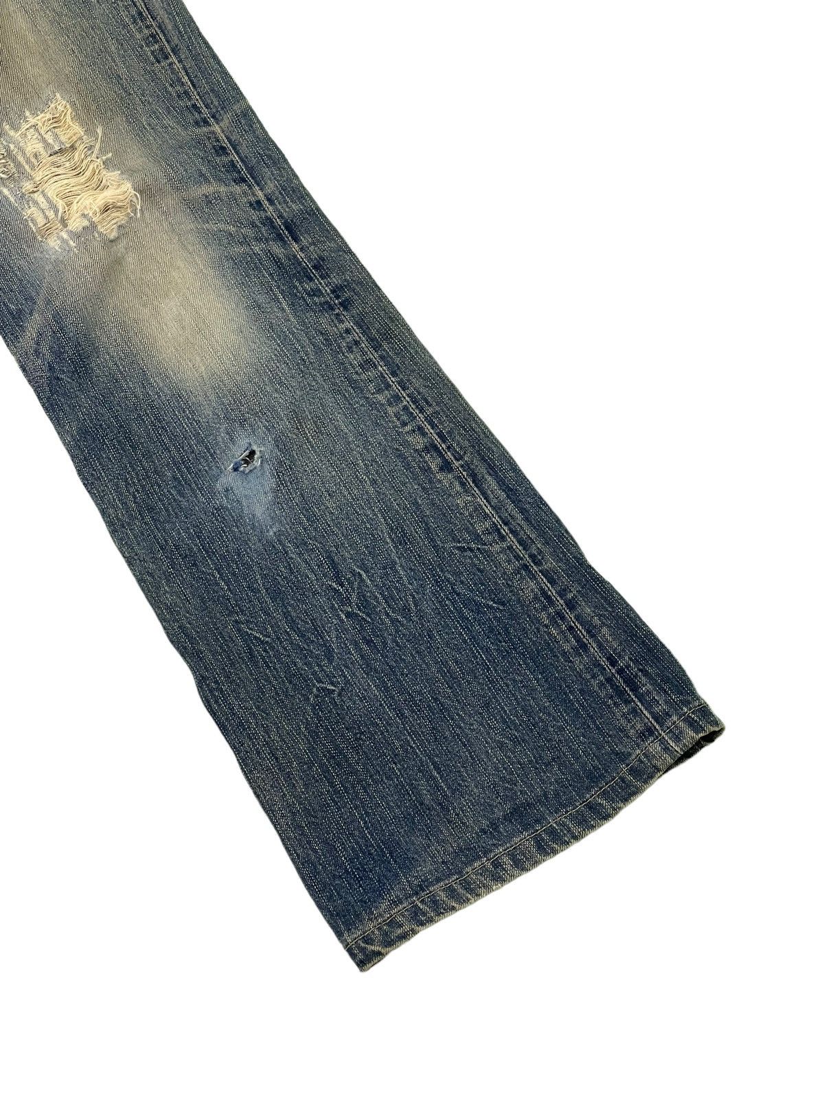 Edwin Flare Jeans Edwin Japan Distres Denim Low Rise Boot Cut 5🟦3 Size US 29 - 4 Thumbnail